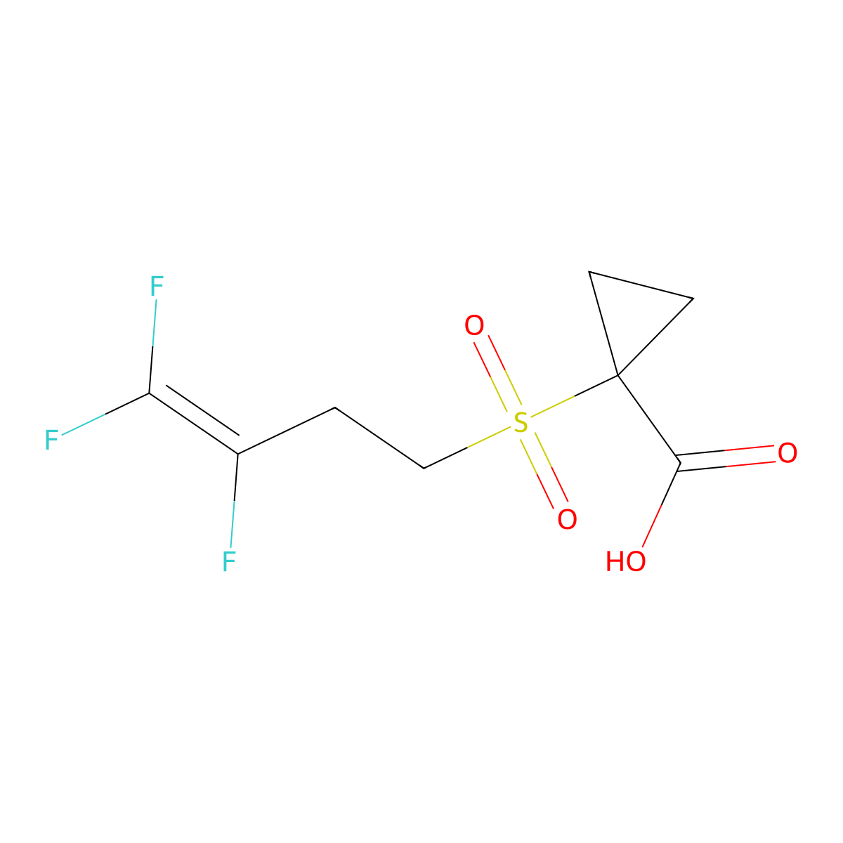 1-[(3,4,4-Trifluoro-3-butenyl)sulfonyl]cyclopropanecarboxylic acid molecular structure, CAS 478247-83-5