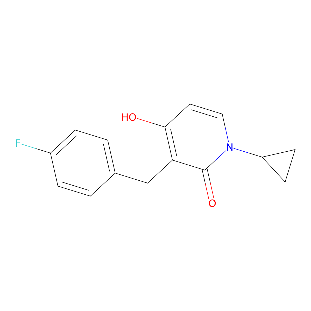1-cyclopropyl-3-(4-fluorobenzyl)-4-hydroxy-2(1H)-pyridinone molecular structure, CAS 478247-85-7