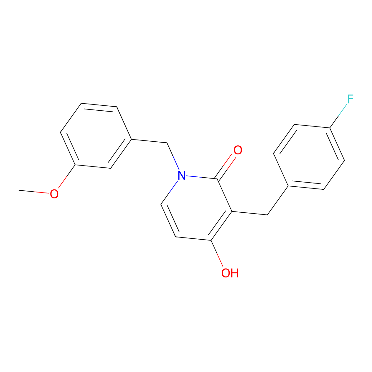 3-(4-fluorobenzyl)-4-hydroxy-1-(3-methoxybenzyl)-2(1H)-pyridinone molecular structure, CAS 478247-86-8
