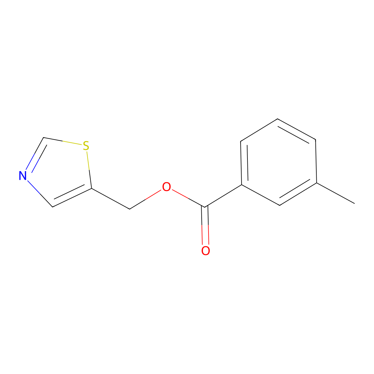 1,3-Thiazol-5-ylmethyl 3-methylbenzenecarboxylate molecular structure, CAS 478247-87-9