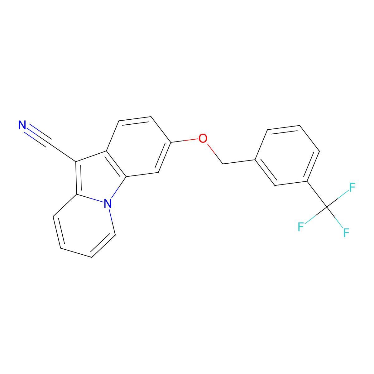 3-{[3-(Trifluoromethyl)benzyl]oxy}pyrido[1,2-a]indole-10-carbonitrile molecular structure, CAS 478247-94-8