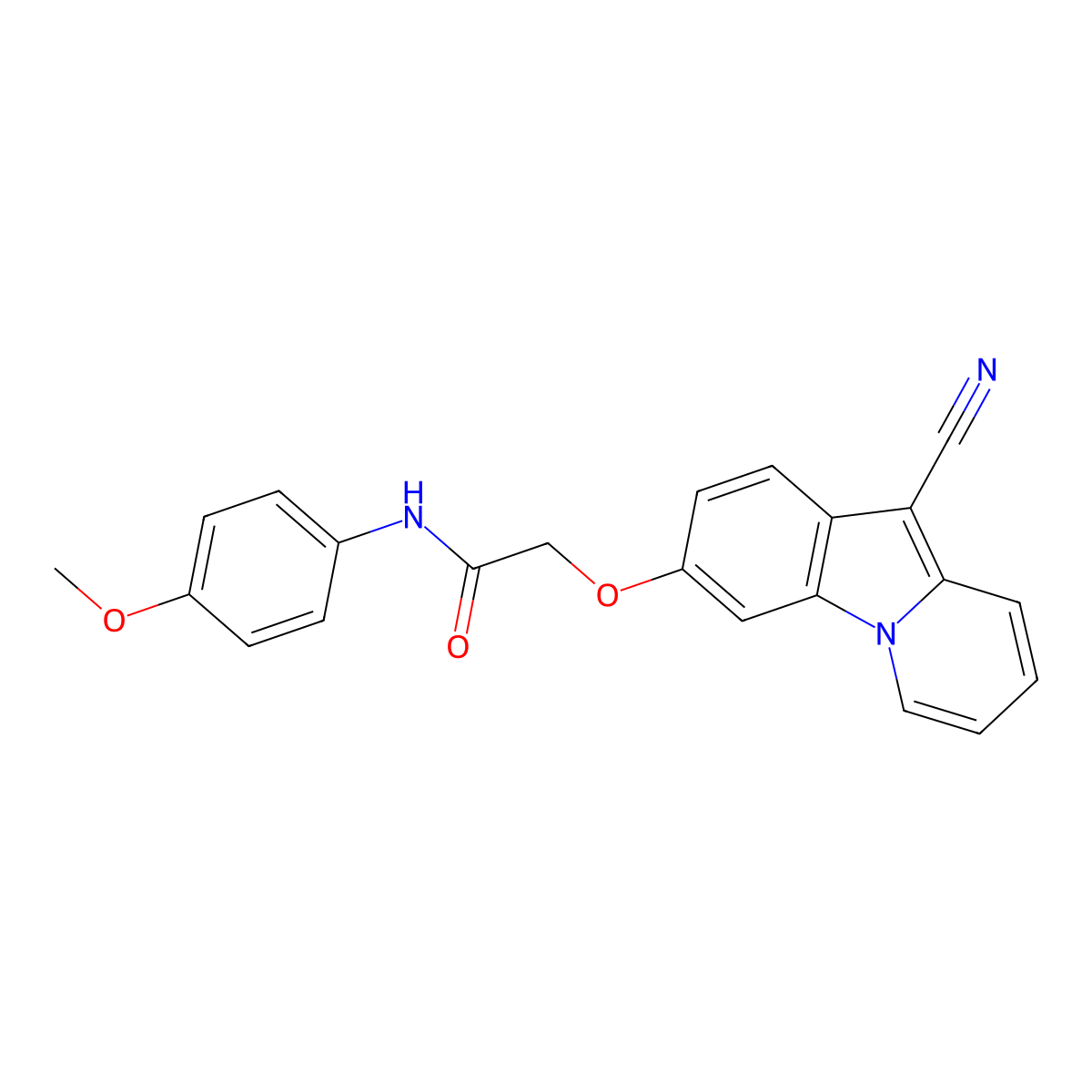 2-[(10-cyanopyrido[1,2-a]indol-3-yl)oxy]-N-(4-methoxyphenyl)acetamide molecular structure, CAS 478247-99-3