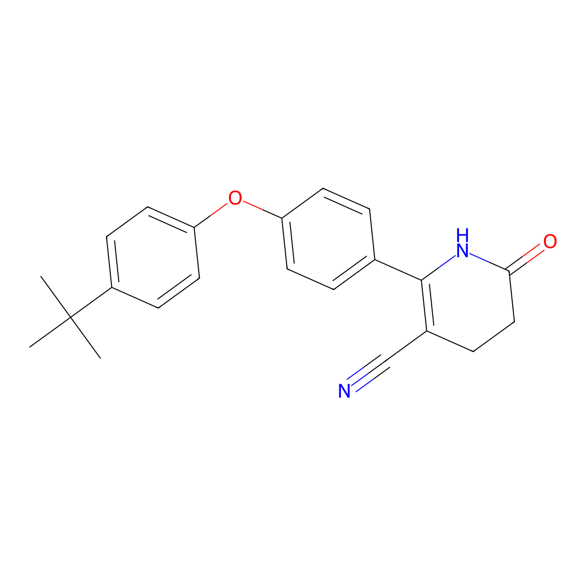 2-{4-[4-(Tert-butyl)phenoxy]phenyl}-6-oxo-1,4,5,6-tetrahydro-3-pyridinecarbonitrile molecular structure, CAS 478248-05-4