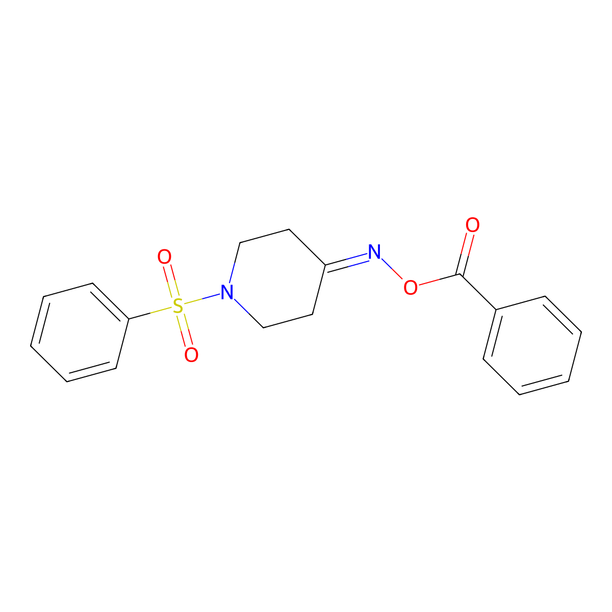 4-[(Benzoyloxy)imino]-1-(phenylsulfonyl)piperidine molecular structure, CAS 478248-17-8