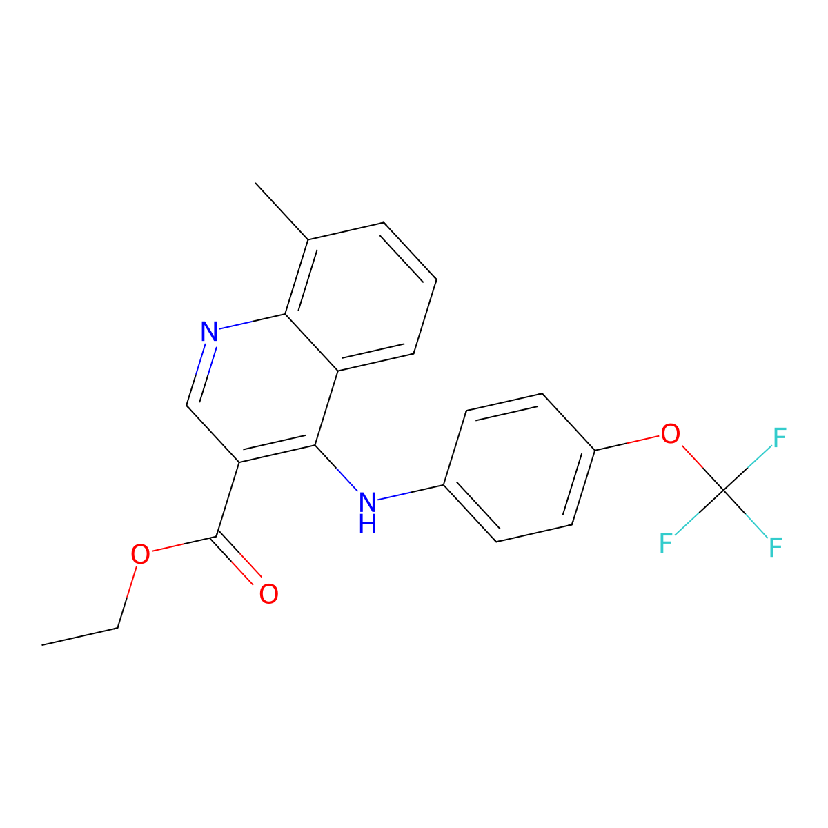 Ethyl 8-methyl-4-[4-(trifluoromethoxy)anilino]-3-quinolinecarboxylate molecular structure, CAS 478248-19-0