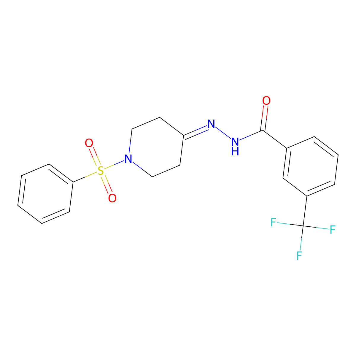 N'-[1-(phenylsulfonyl)-4-piperidinylidene]-3-(trifluoromethyl)benzenecarbohydrazide molecular structure, CAS 478248-22-5