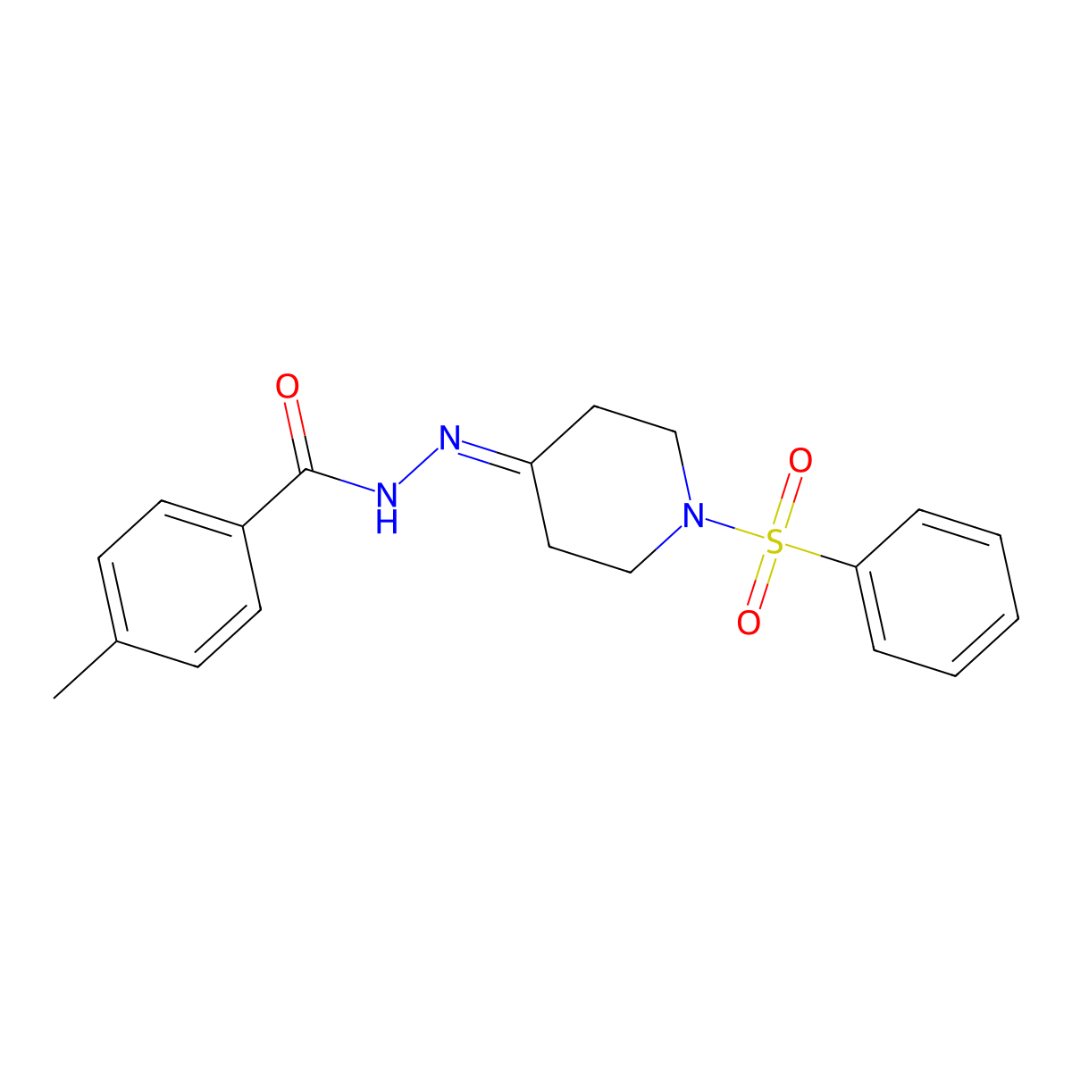 4-methyl-N'-[1-(phenylsulfonyl)-4-piperidinylidene]benzenecarbohydrazide molecular structure, CAS 478248-23-6