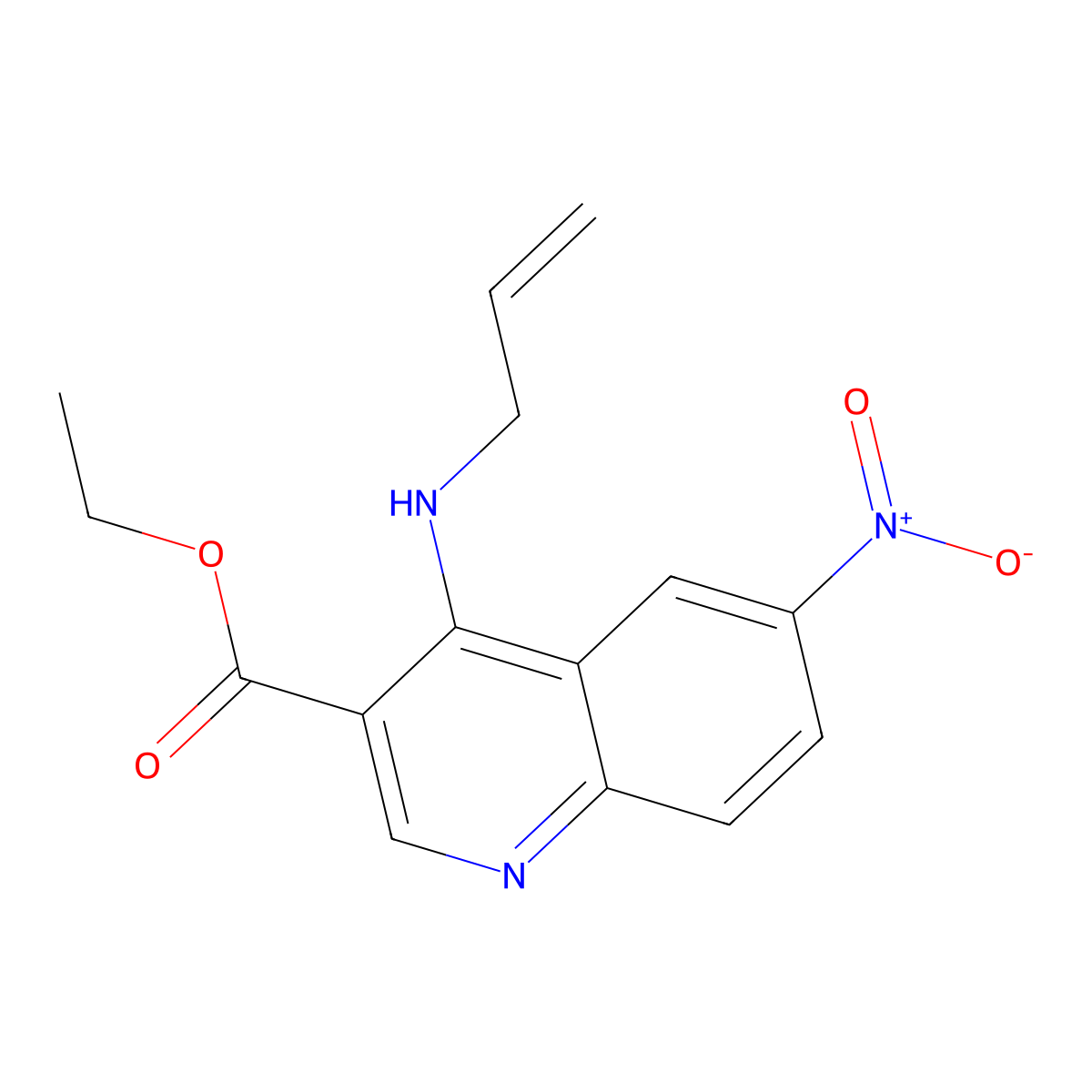 Ethyl 4-(allylamino)-6-nitro-3-quinolinecarboxylate molecular structure, CAS 478248-30-5