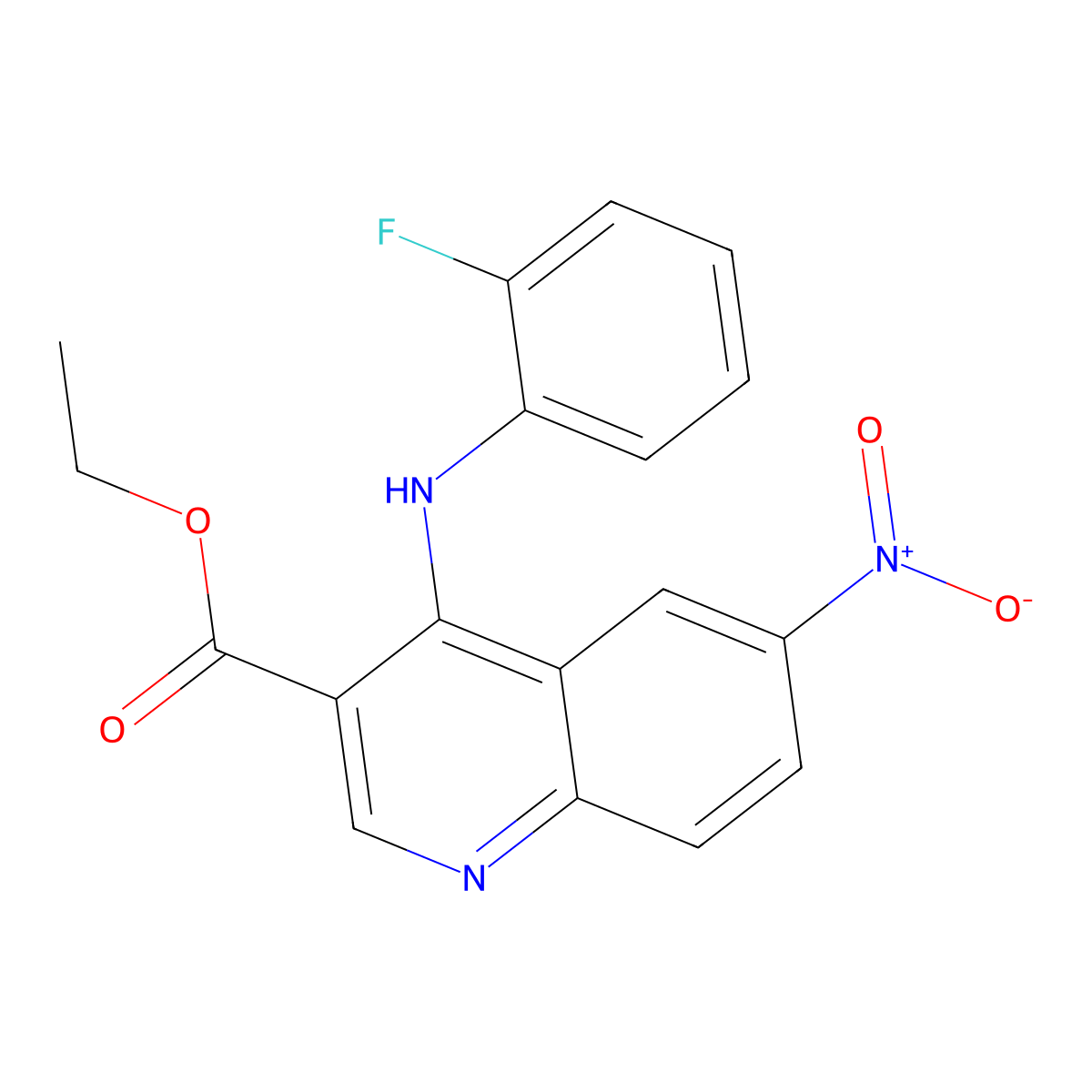 Ethyl 4-(2-fluoroanilino)-6-nitro-3-quinolinecarboxylate molecular structure, CAS 478248-32-7
