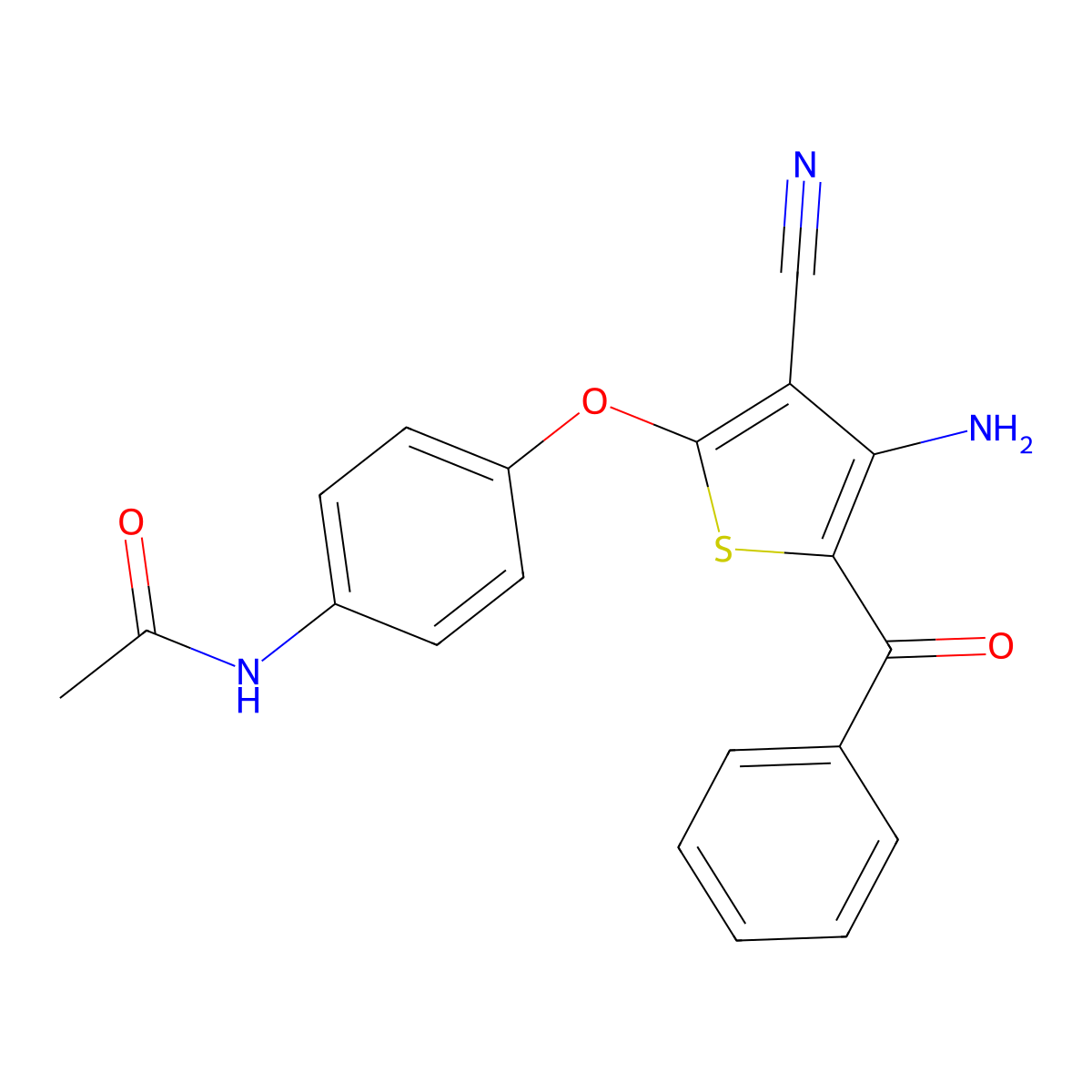 N-{4-[(4-amino-5-benzoyl-3-cyano-2-thienyl)oxy]phenyl}acetamide molecular structure, CAS 478248-35-0