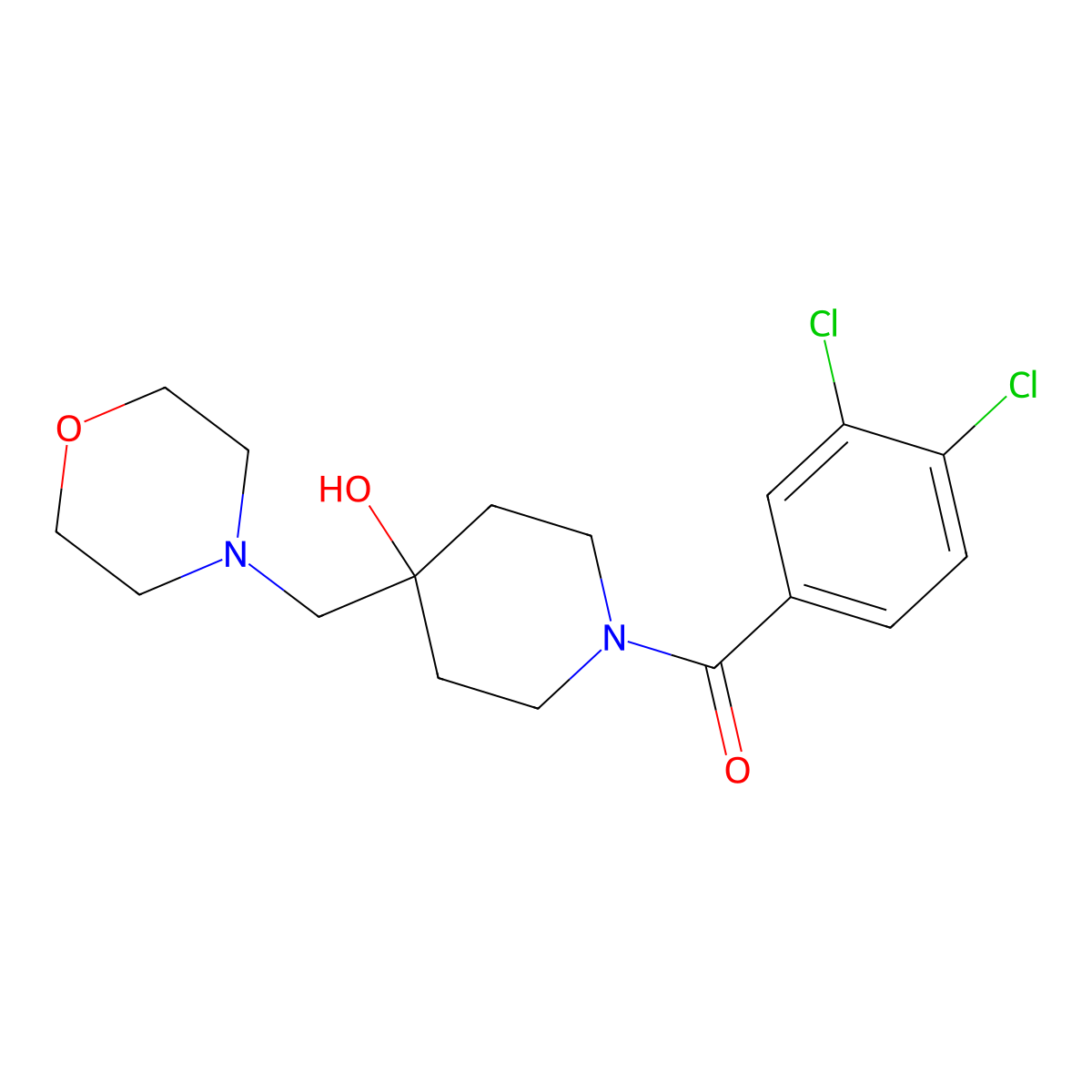 (3,4-Dichlorophenyl)[4-hydroxy-4-(morpholinomethyl)piperidino]methanone molecular structure, CAS 478248-36-1
