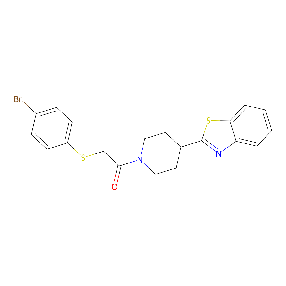 1-[4-(1,3-Benzothiazol-2-yl)piperidino]-2-[(4-bromophenyl)sulfanyl]-1-ethanone molecular structure, CAS 478248-37-2