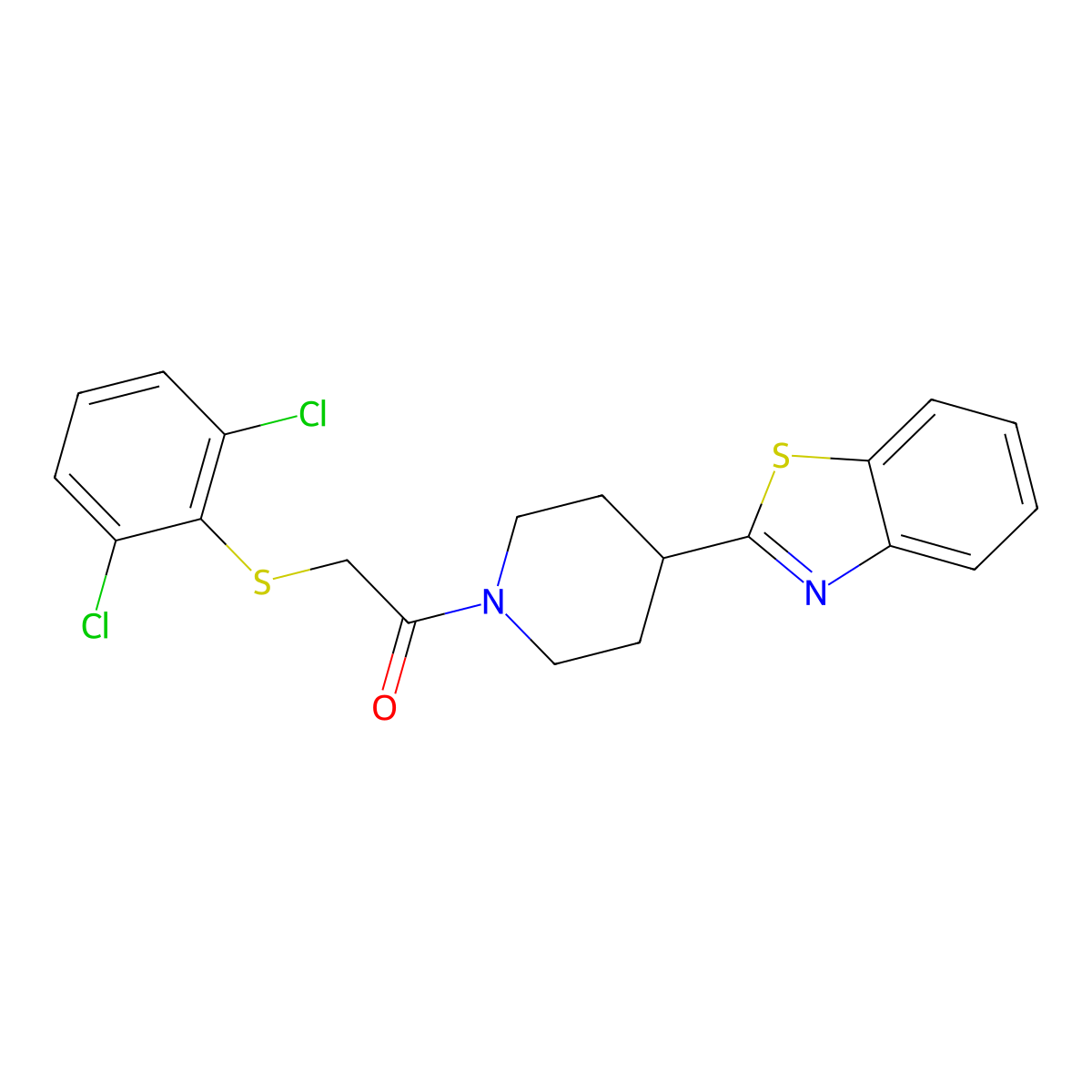 1-[4-(1,3-Benzothiazol-2-yl)piperidino]-2-[(2,6-dichlorophenyl)sulfanyl]-1-ethanone molecular structure, CAS 478248-39-4
