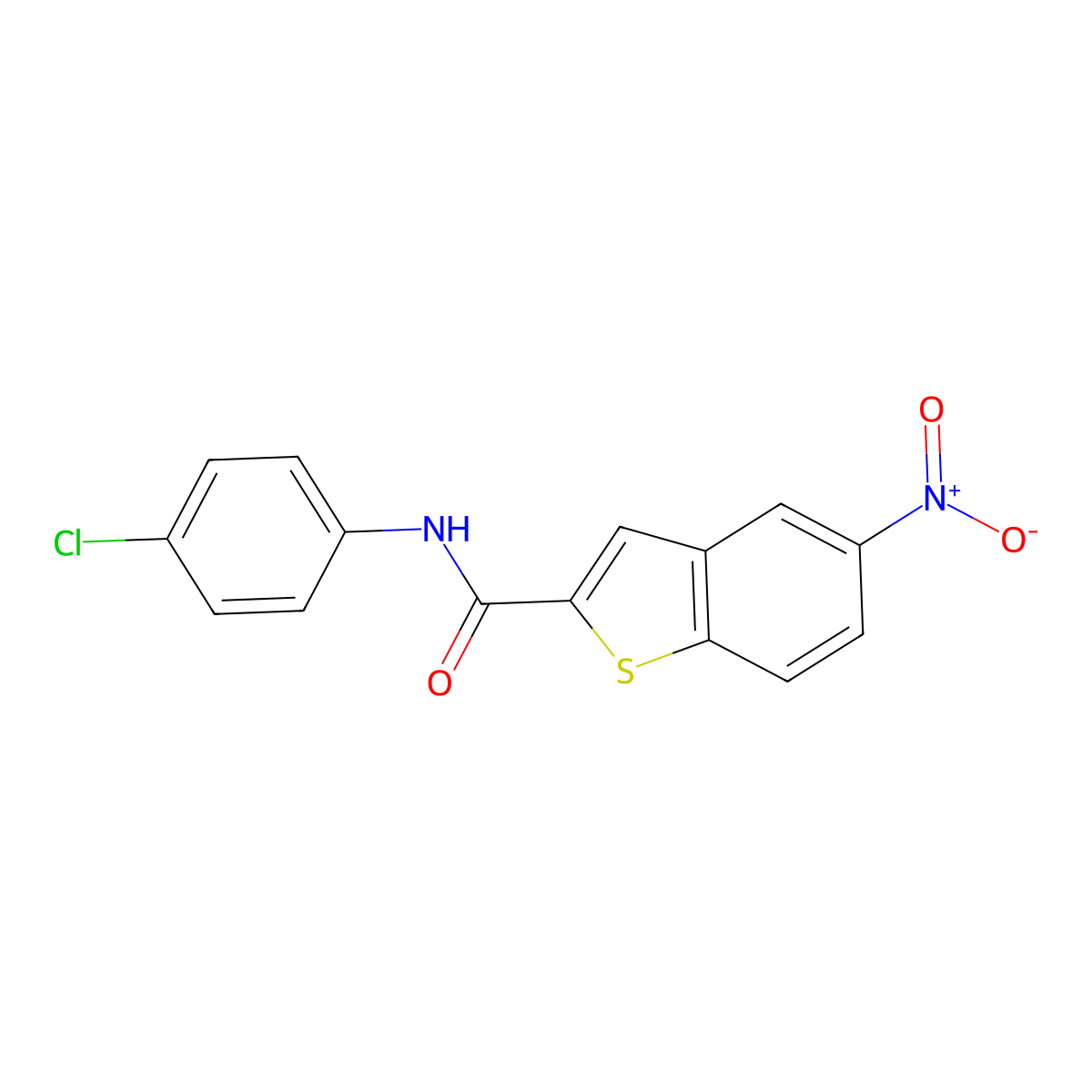 N-(4-chlorophenyl)-5-nitro-1-benzothiophene-2-carboxamide molecular structure, CAS 478248-41-8