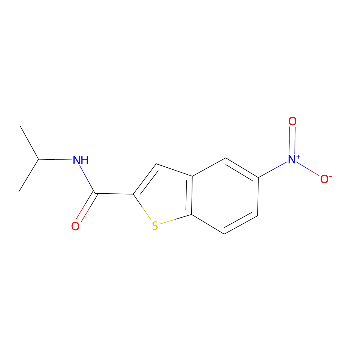 N-isopropyl-5-nitro-1-benzothiophene-2-carboxamide molecular structure, CAS 478248-45-2