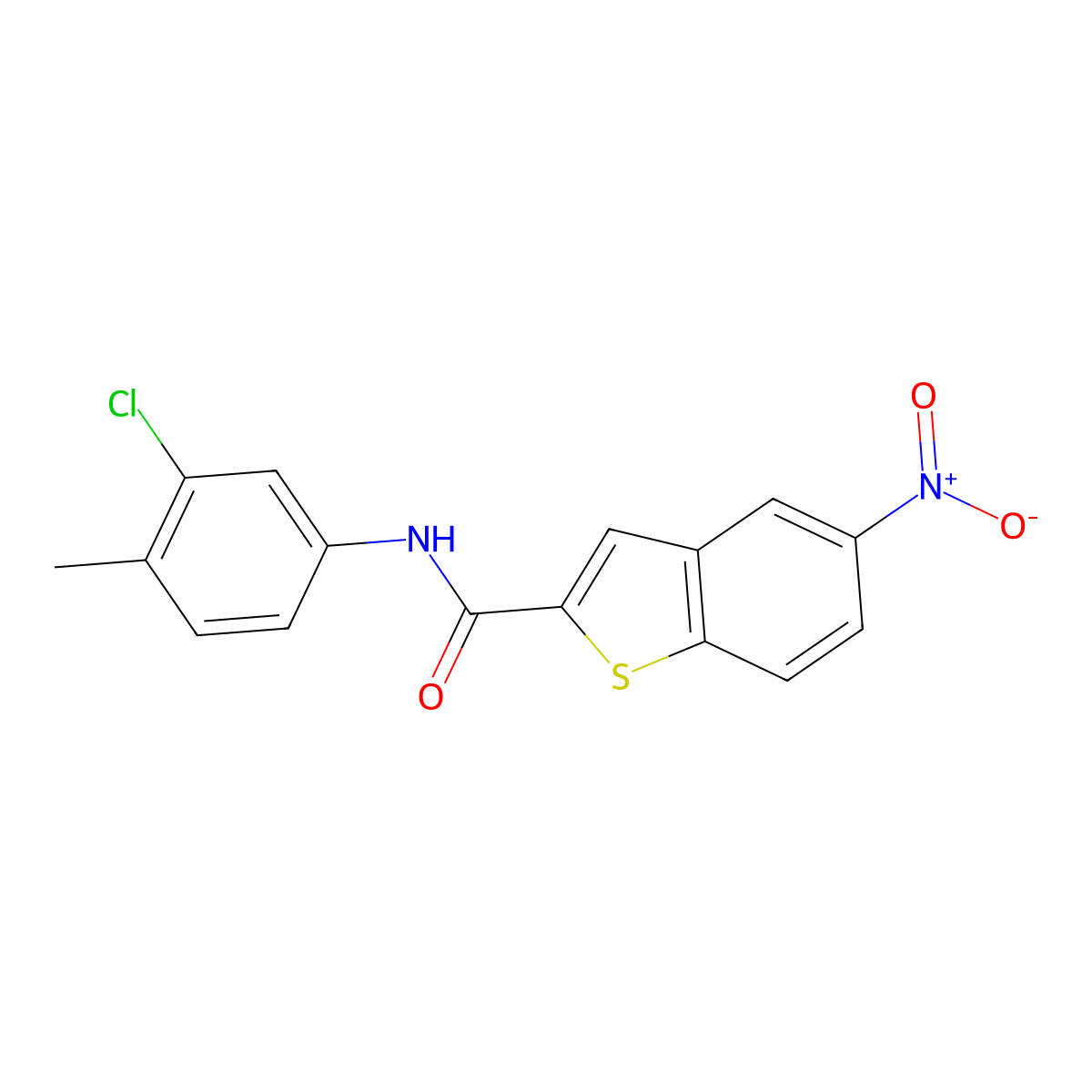 N-(3-chloro-4-methylphenyl)-5-nitro-1-benzothiophene-2-carboxamide molecular structure, CAS 478248-46-3