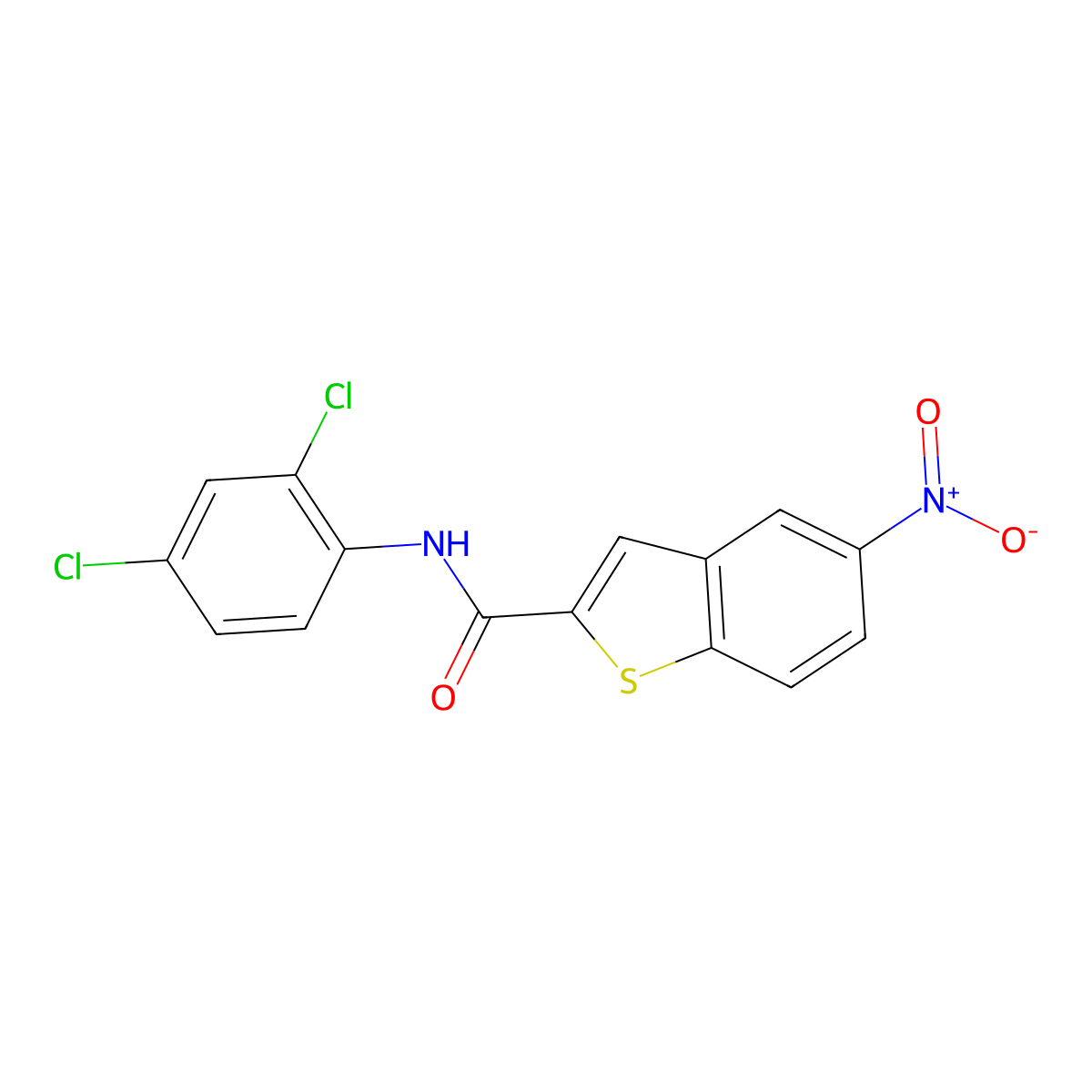 N-(2,4-dichlorophenyl)-5-nitro-1-benzothiophene-2-carboxamide molecular structure, CAS 478248-47-4