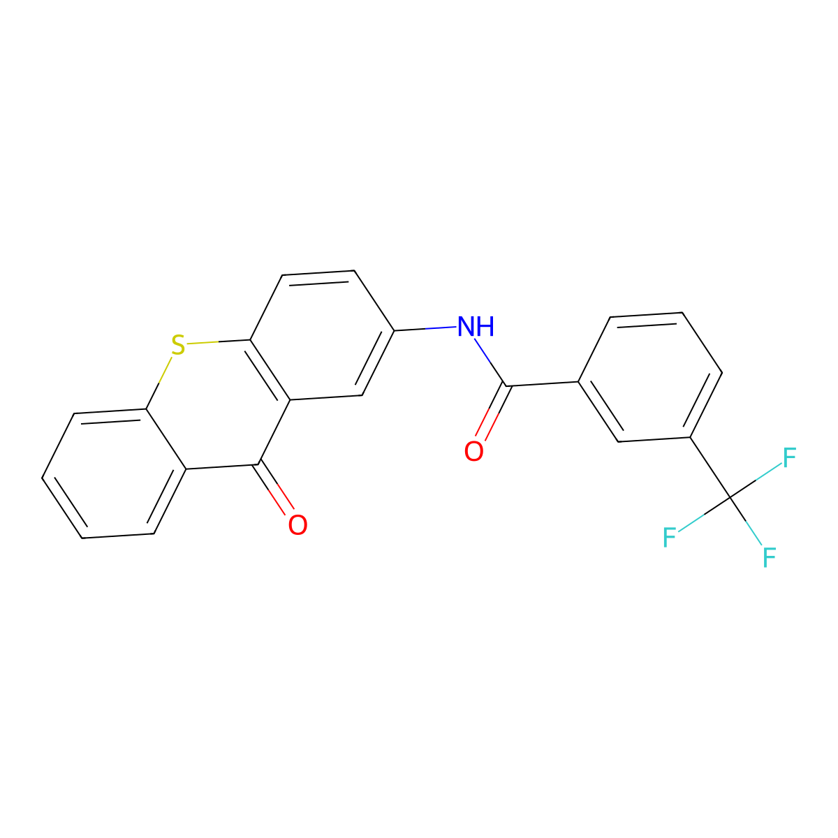 N-(9-oxo-9H-thioxanthen-2-yl)-3-(trifluoromethyl)benzenecarboxamide molecular structure, CAS 478248-50-9