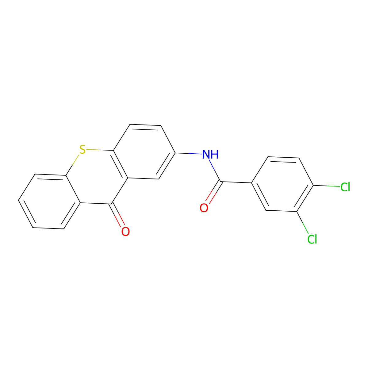3,4-dichloro-N-(9-oxo-9H-thioxanthen-2-yl)benzamide molecular structure, CAS 478248-51-0