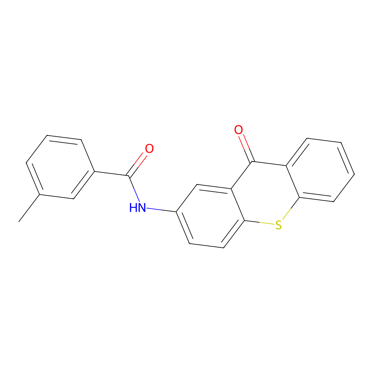 3-methyl-N-(9-oxothioxanthen-2-yl)benzamide molecular structure, CAS 478248-53-2