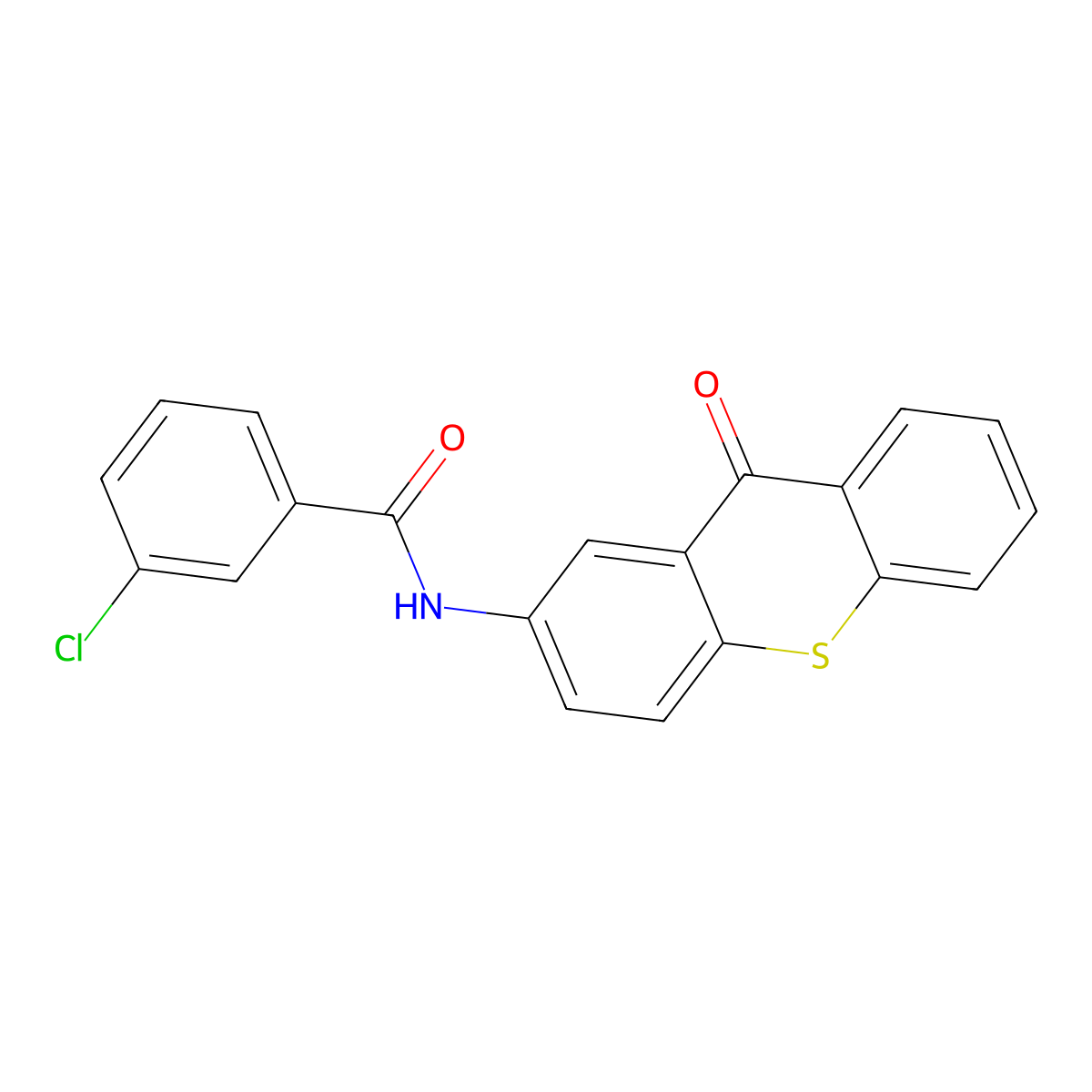 3-chloro-N-(9-oxo-9H-thioxanthen-2-yl)benzenecarboxamide molecular structure, CAS 478248-54-3