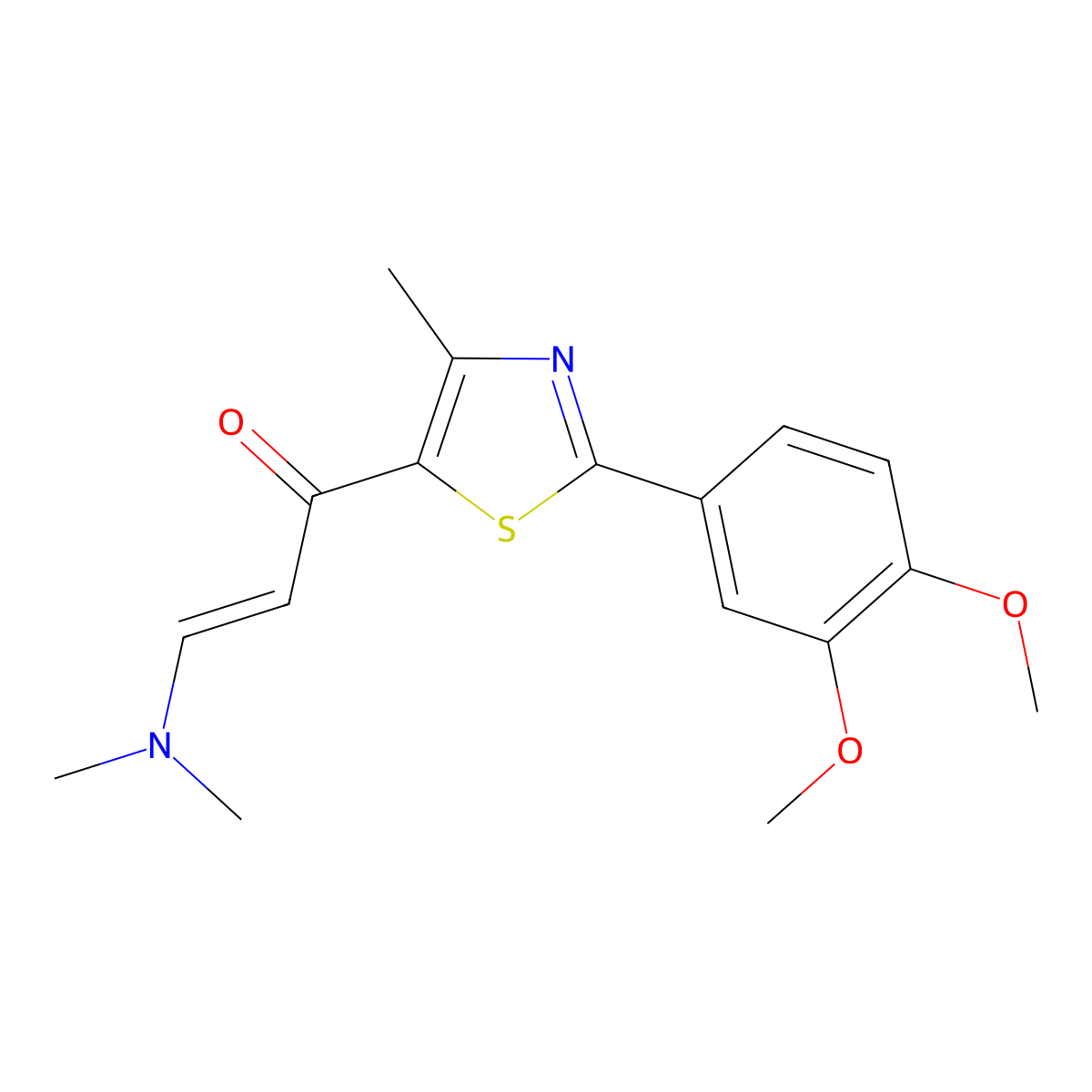 (2E)-1-[2-(3,4-dimethoxyphenyl)-4-methyl-1,3-thiazol-5-yl]-3-(dimethylamino)prop-2-en-1-one molecular structure, CAS 478248-63-4