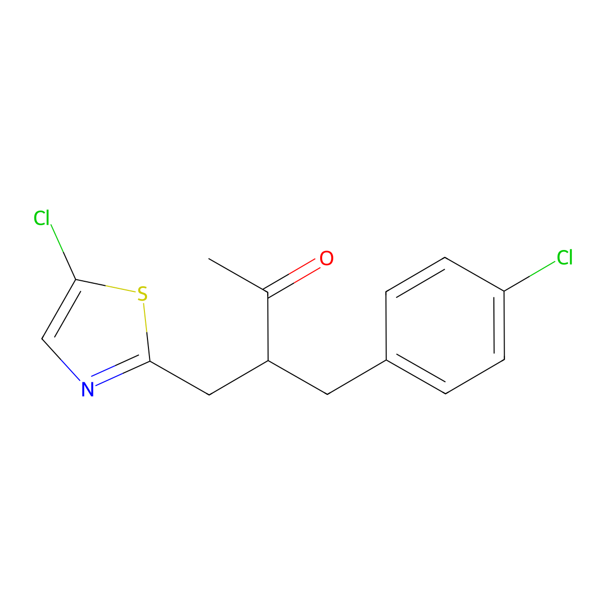 3-(4-Chlorobenzyl)-4-(5-chloro-1,3-thiazol-2-yl)-2-butanone molecular structure, CAS 478248-67-8