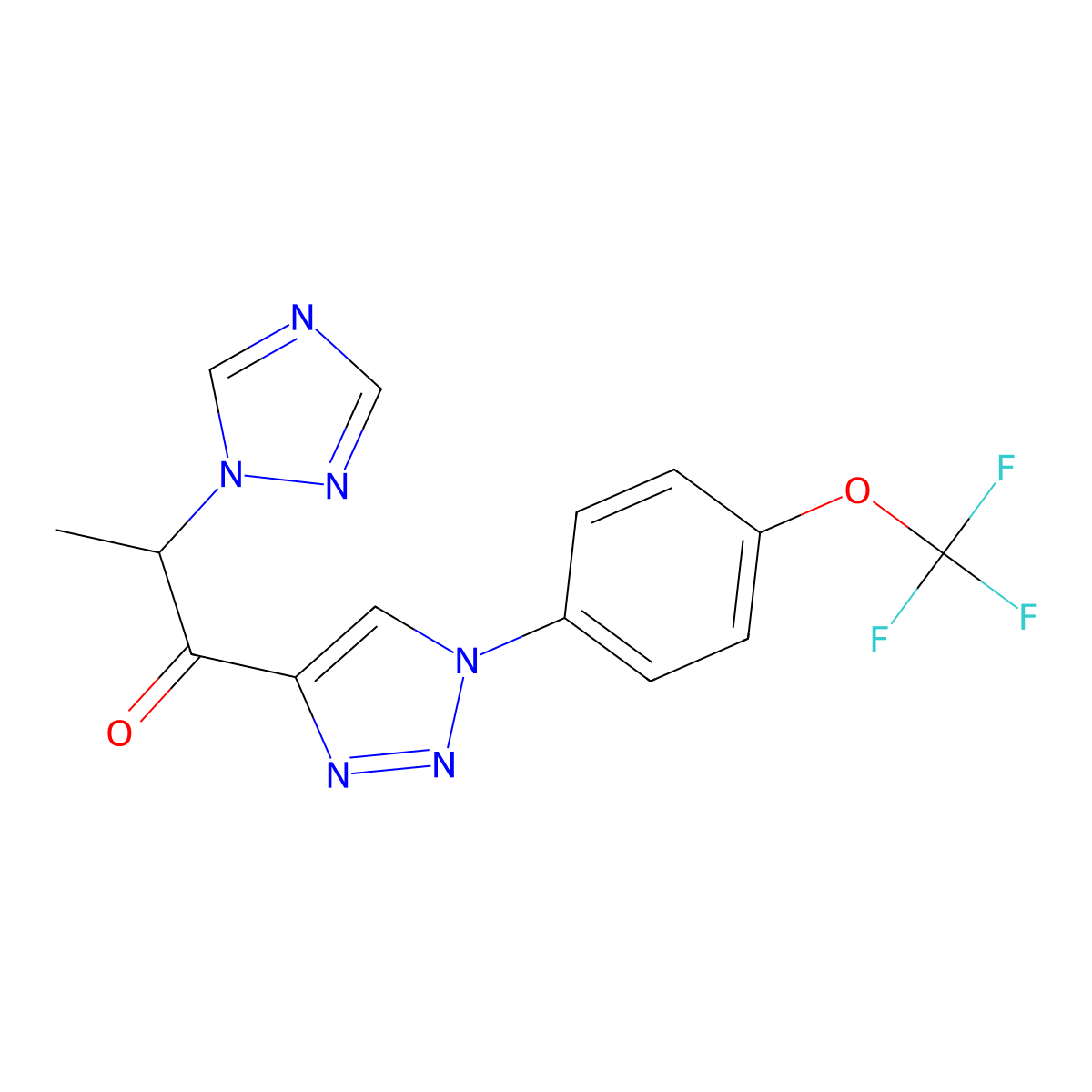 2-(1H-1,2,4-triazol-1-yl)-1-{1-[4-(trifluoromethoxy)phenyl]-1H-1,2,3-triazol-4-yl}-1-propanone molecular structure, CAS 478248-70-3
