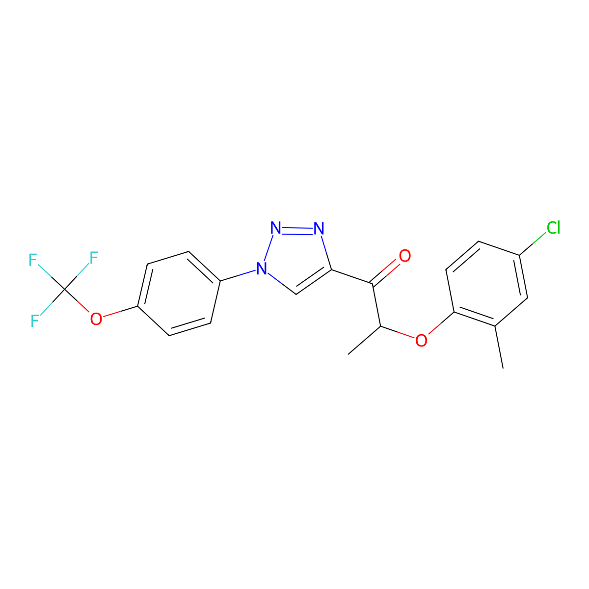 2-(4-chloro-2-methylphenoxy)-1-{1-[4-(trifluoromethoxy)phenyl]-1H-1,2,3-triazol-4-yl}-1-propanone molecular structure, CAS 478248-71-4