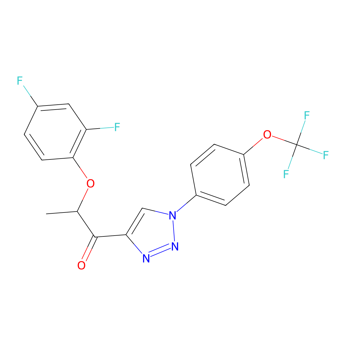 2-(2,4-Difluorophenoxy)-1-[1-[4-(trifluoromethoxy)phenyl]triazol-4-yl]propan-1-one molecular structure, CAS 478248-75-8