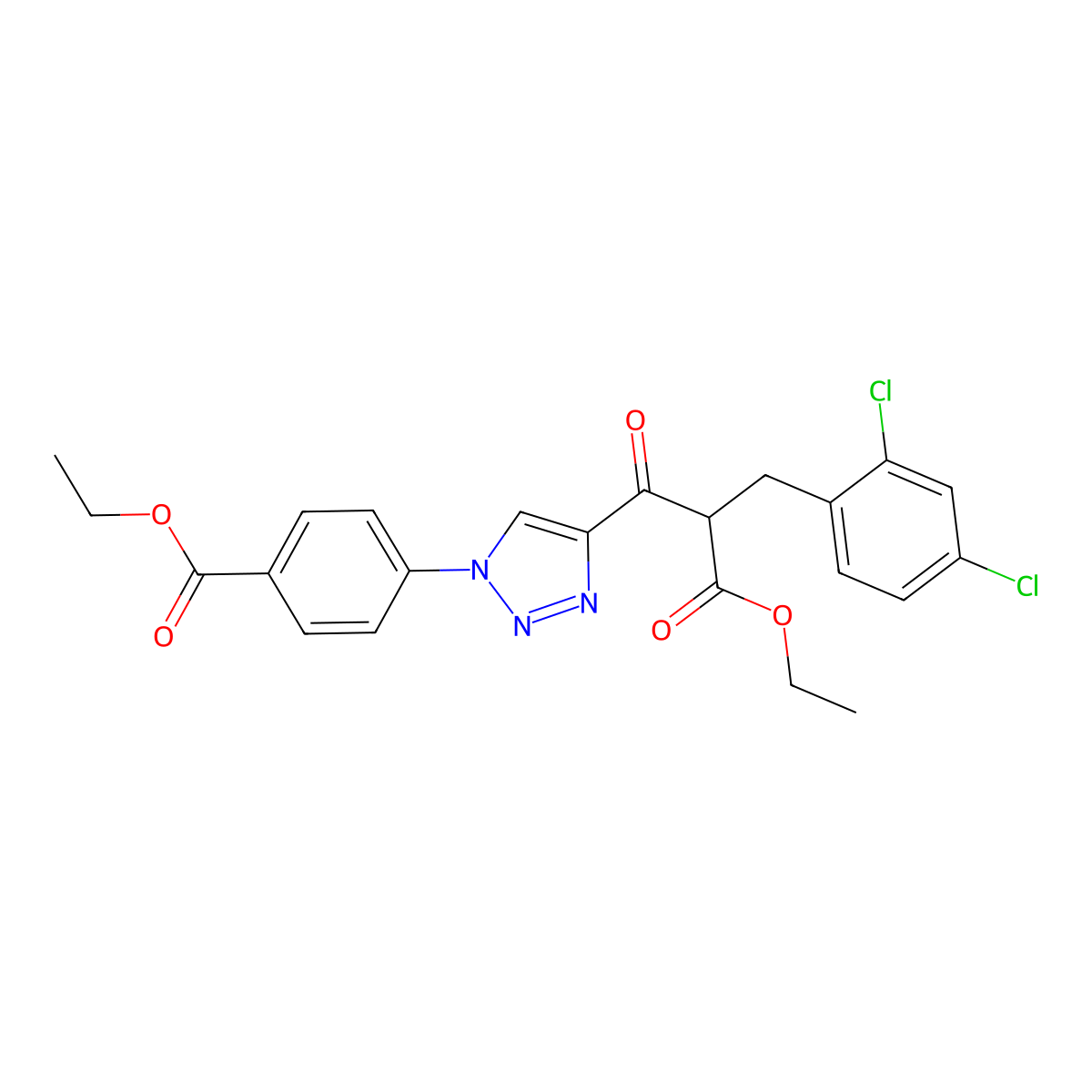 ethyl 4-{4-[2-(2,4-dichlorobenzyl)-3-ethoxy-3-oxopropanoyl]-1H-1,2,3-triazol-1-yl}benzenecarboxylate molecular structure, CAS 478248-77-0
