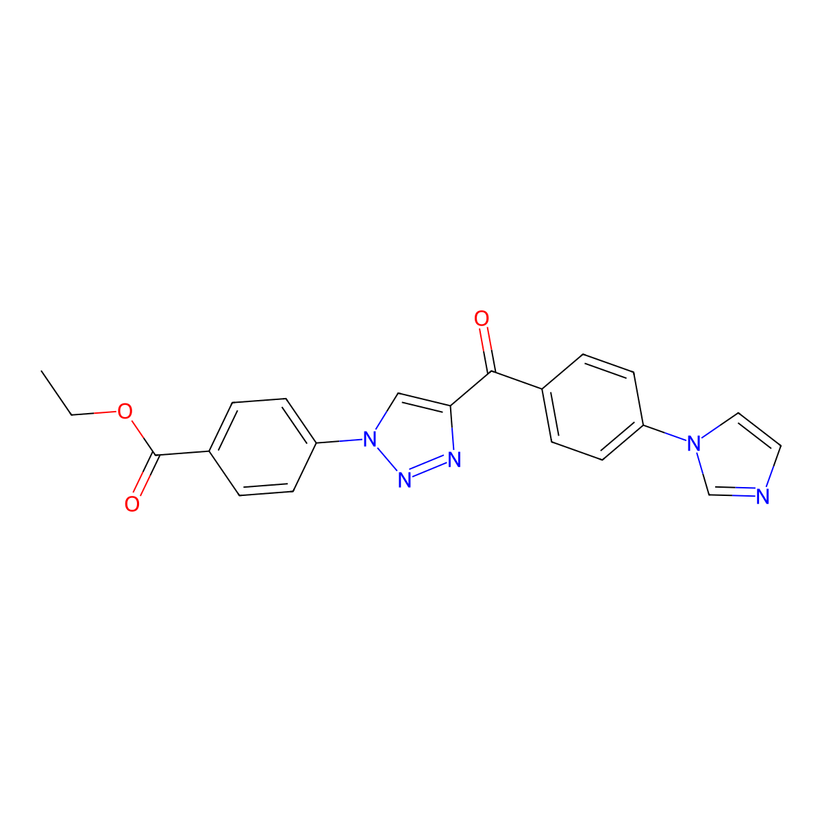 ethyl 4-{4-[4-(1H-imidazol-1-yl)benzoyl]-1H-1,2,3-triazol-1-yl}benzenecarboxylate molecular structure, CAS 478248-78-1