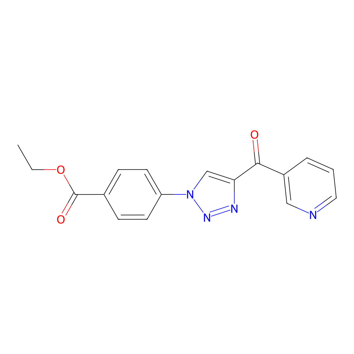 ethyl 4-[4-(3-pyridinylcarbonyl)-1H-1,2,3-triazol-1-yl]benzenecarboxylate molecular structure, CAS 478248-79-2