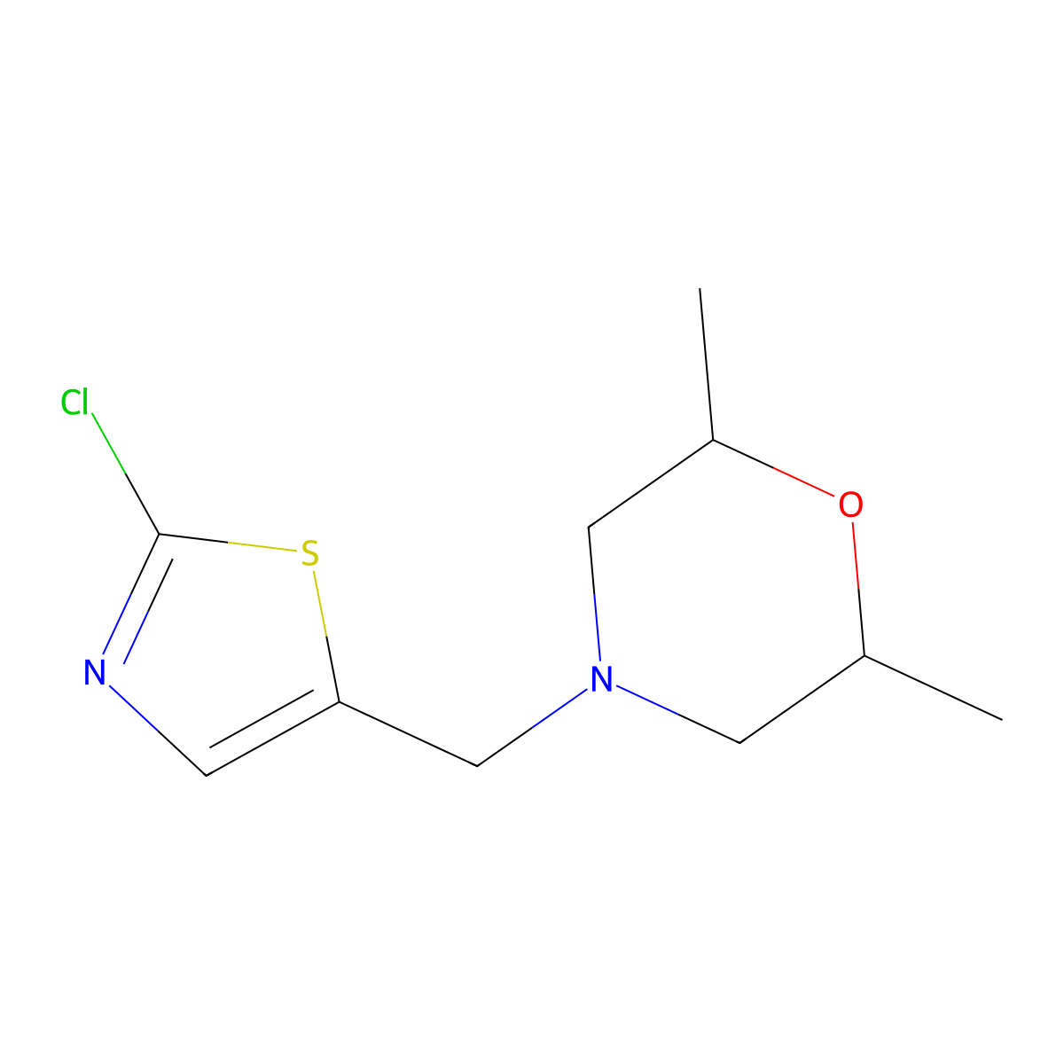 4-[(2-Chloro-1,3-thiazol-5-yl)methyl]-2,6-dimethylmorpholine molecular structure, CAS 478248-82-7