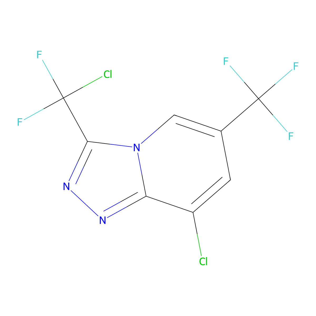 8-Chloro-3-[chloro(difluoro)methyl]-6-(trifluoromethyl)[1,2,4]triazolo[4,3-a]pyridine molecular structure, CAS 478248-86-1