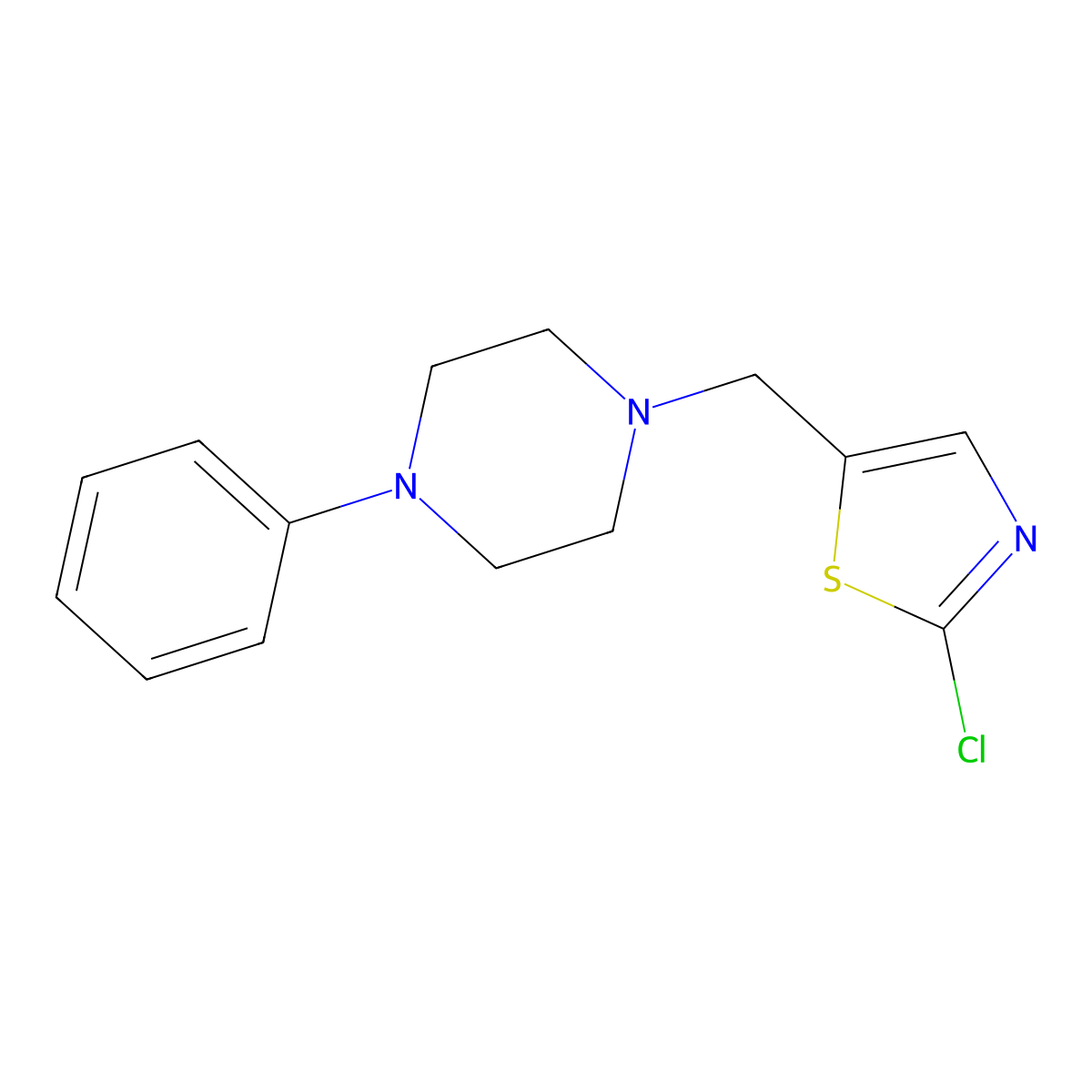 1-((2-Chloro-5-thiazolyl)methyl)-4-phenylpiperazine molecular structure, CAS 478248-87-2