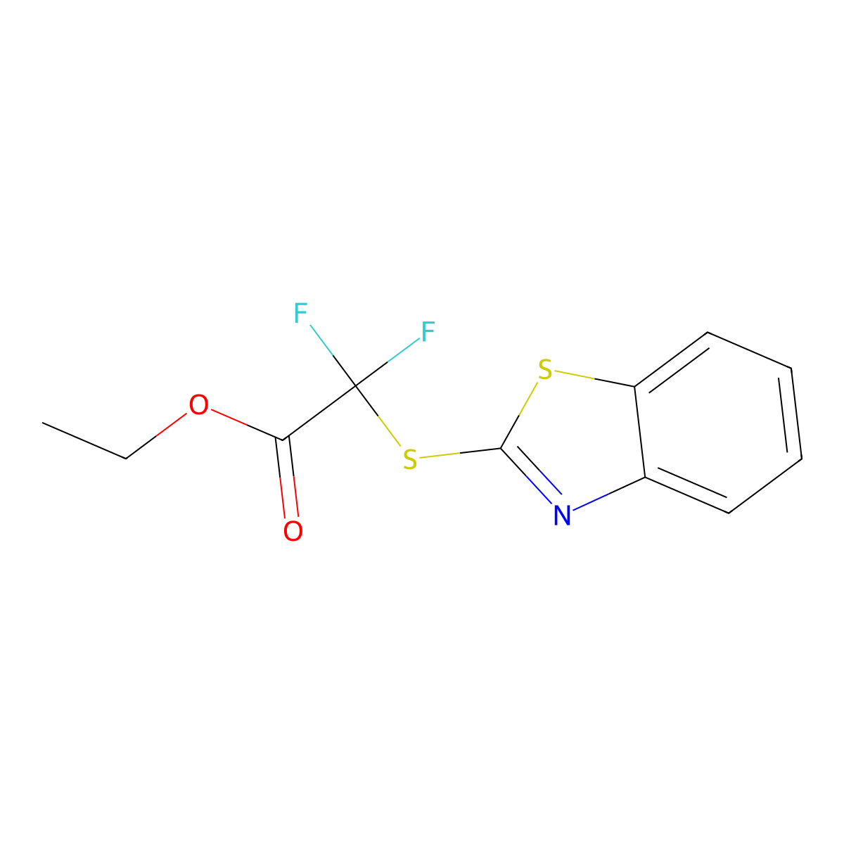 Ethyl 2-(1,3-benzothiazol-2-ylsulfanyl)-2,2-difluoroacetate molecular structure, CAS 478248-88-3
