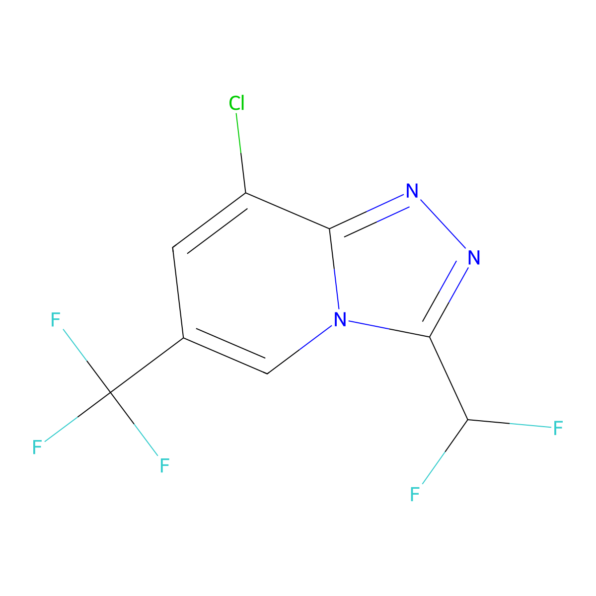 8-Chloro-3-(difluoromethyl)-6-(trifluoromethyl)-[1,2,4]triazolo[4,3-a]pyridine molecular structure, CAS 478248-92-9