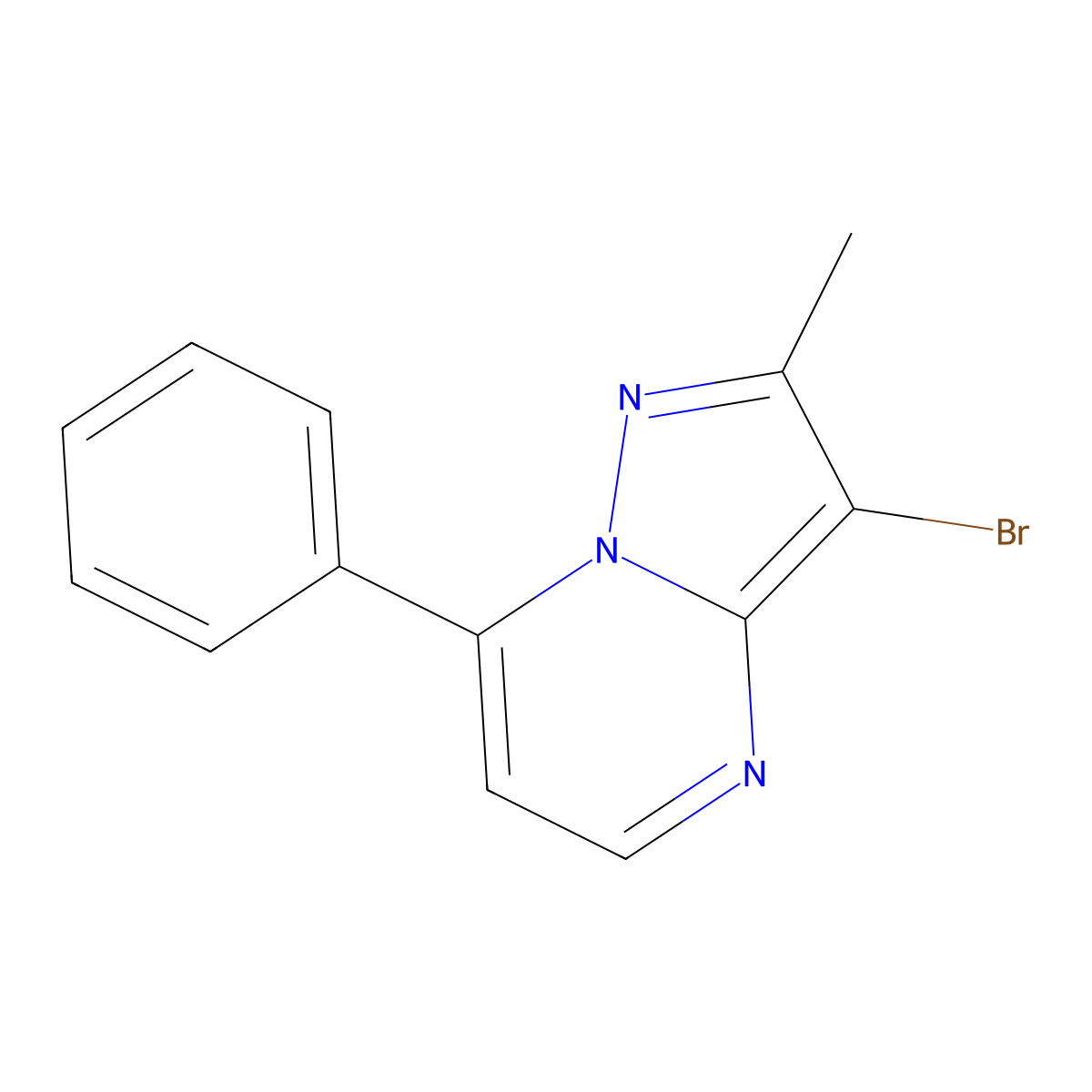 3-Bromo-2-methyl-7-phenylpyrazolo[1,5-a]pyrimidine molecular structure, CAS 478249-02-4