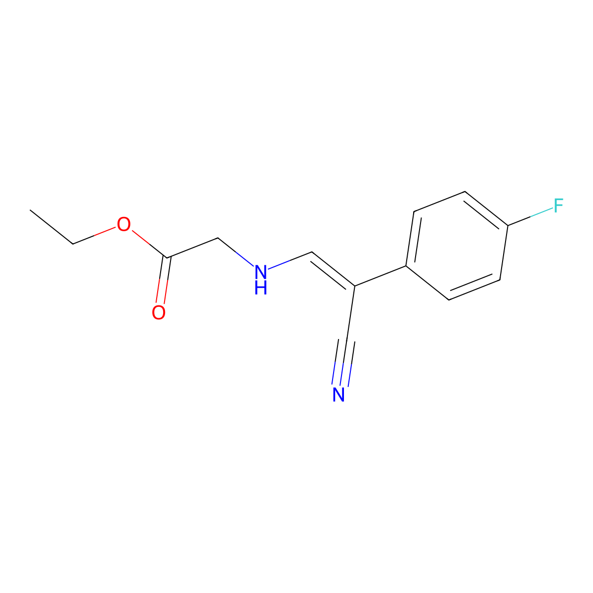ethyl 2-{[(Z)-2-cyano-2-(4-fluorophenyl)ethenyl]amino}acetate molecular structure, CAS 478249-05-7