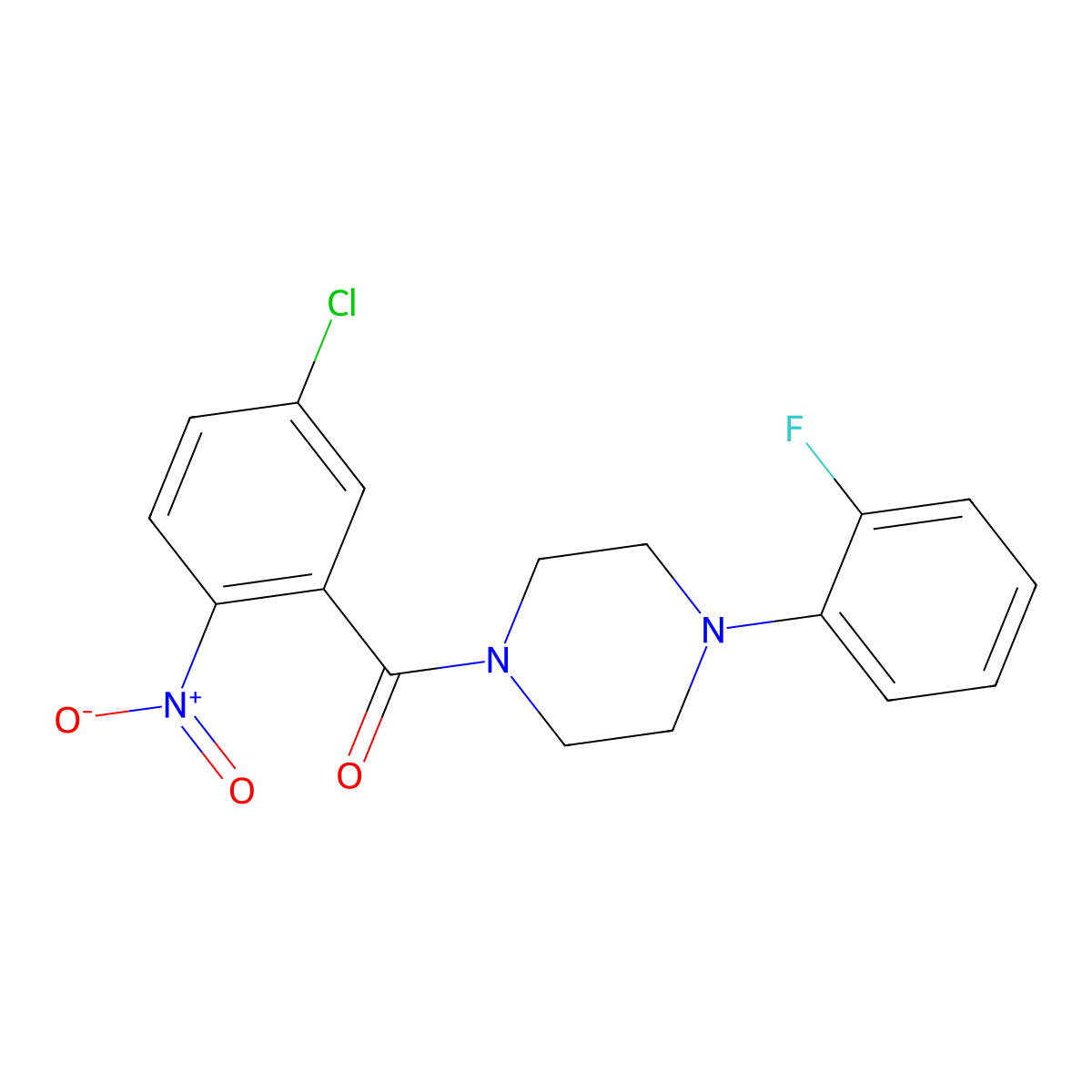 (5-Chloro-2-nitrophenyl)[4-(2-fluorophenyl)piperazino]methanone molecular structure, CAS 478249-15-9