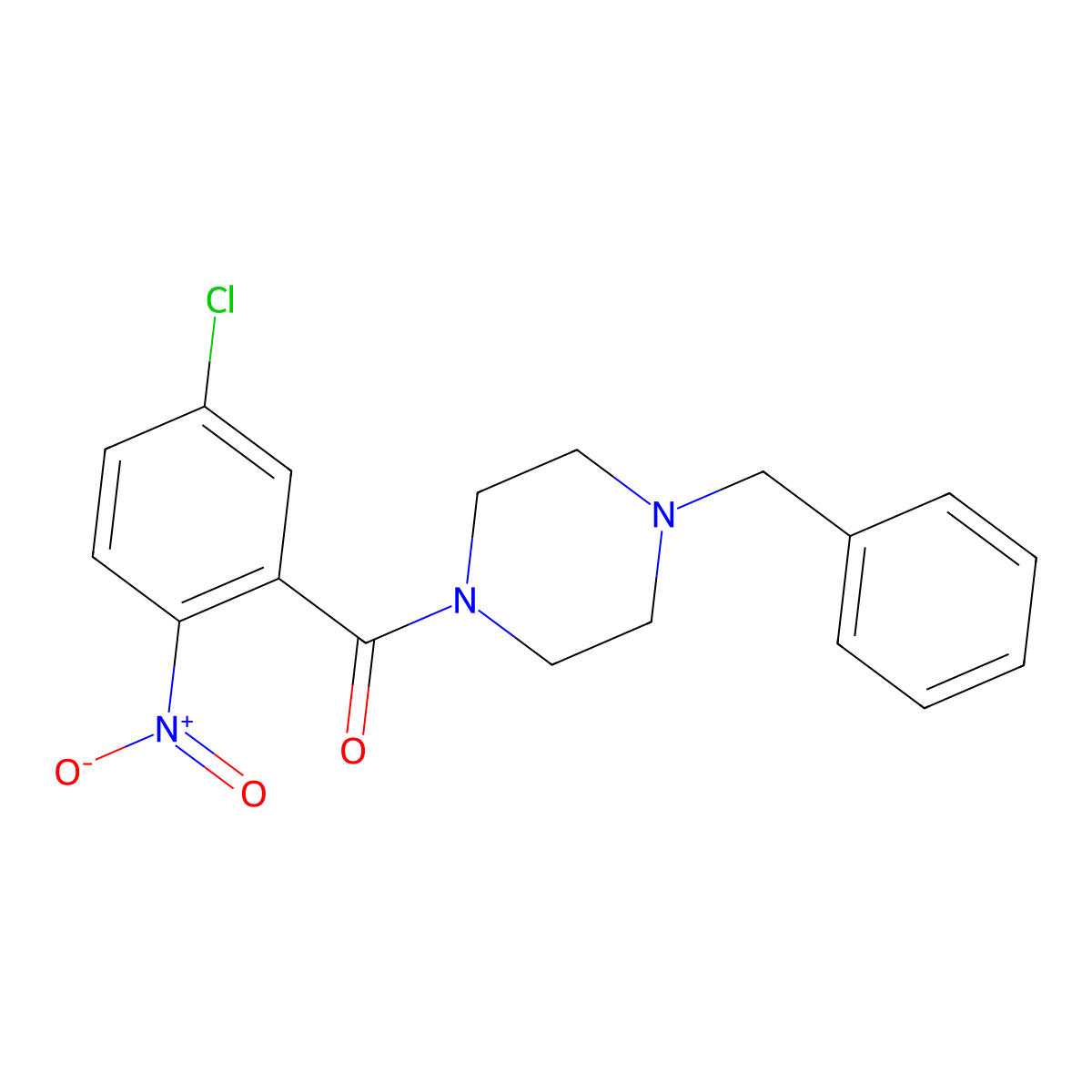 (4-Benzylpiperazino)(5-chloro-2-nitrophenyl)methanone molecular structure, CAS 478249-18-2