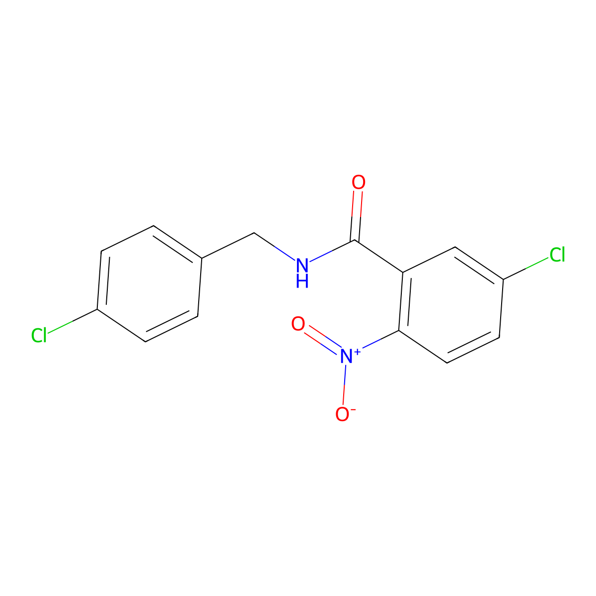5-chloro-N-(4-chlorobenzyl)-2-nitrobenzenecarboxamide molecular structure, CAS 478249-19-3