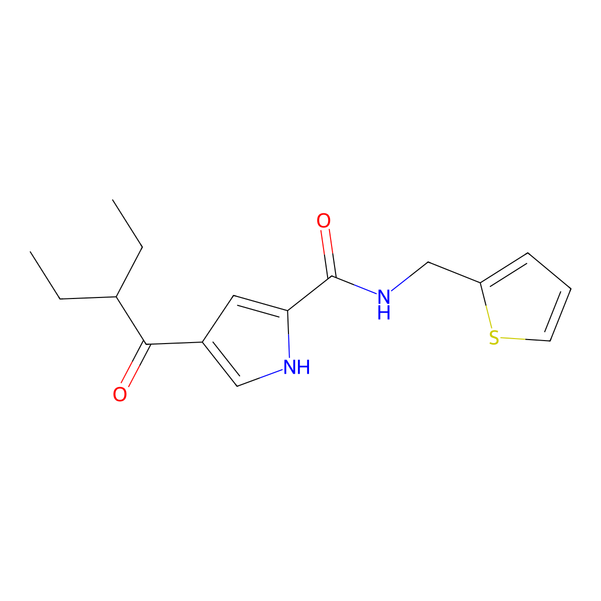 4-(2-ethylbutanoyl)-N-(2-thienylmethyl)-1H-pyrrole-2-carboxamide molecular structure, CAS 478249-20-6