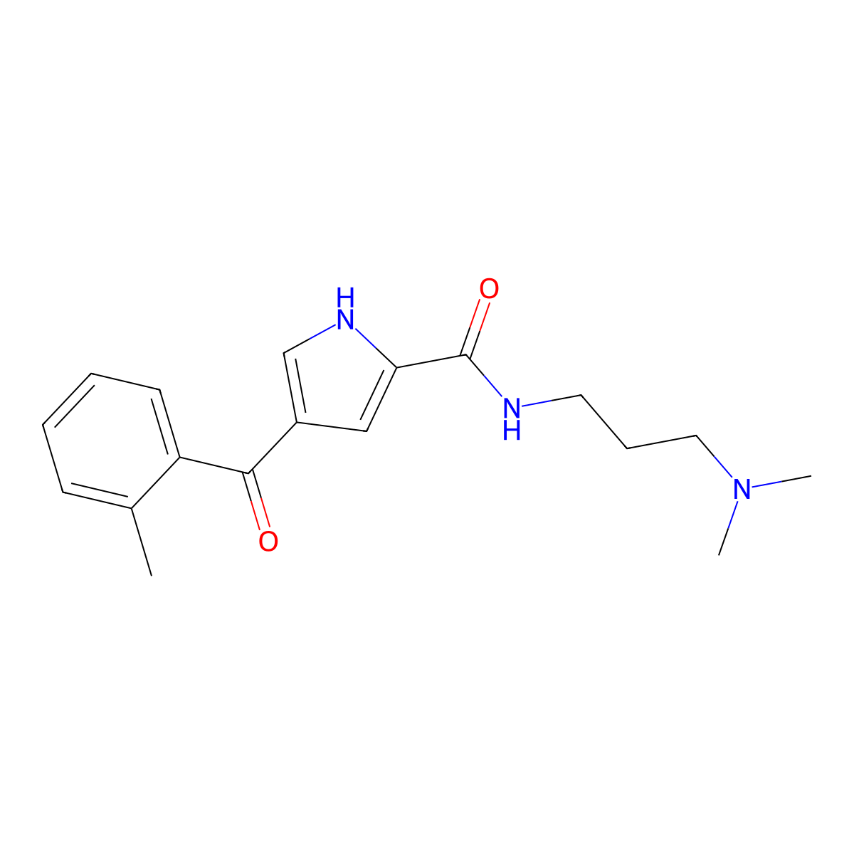 N-[3-(dimethylamino)propyl]-4-(2-methylbenzoyl)-1H-pyrrole-2-carboxamide molecular structure, CAS 478249-23-9