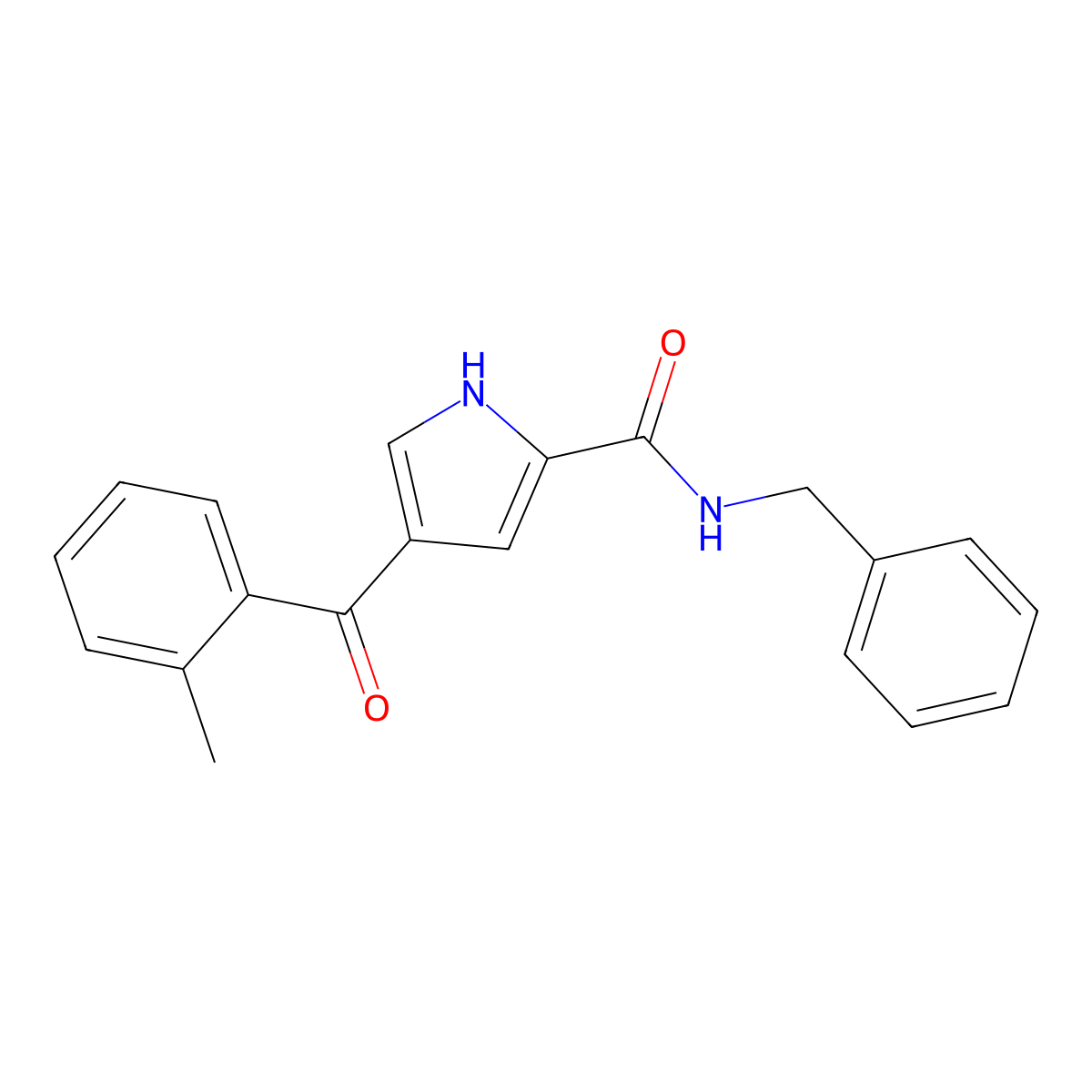 N-benzyl-4-(2-methylbenzoyl)-1H-pyrrole-2-carboxamide molecular structure, CAS 478249-25-1