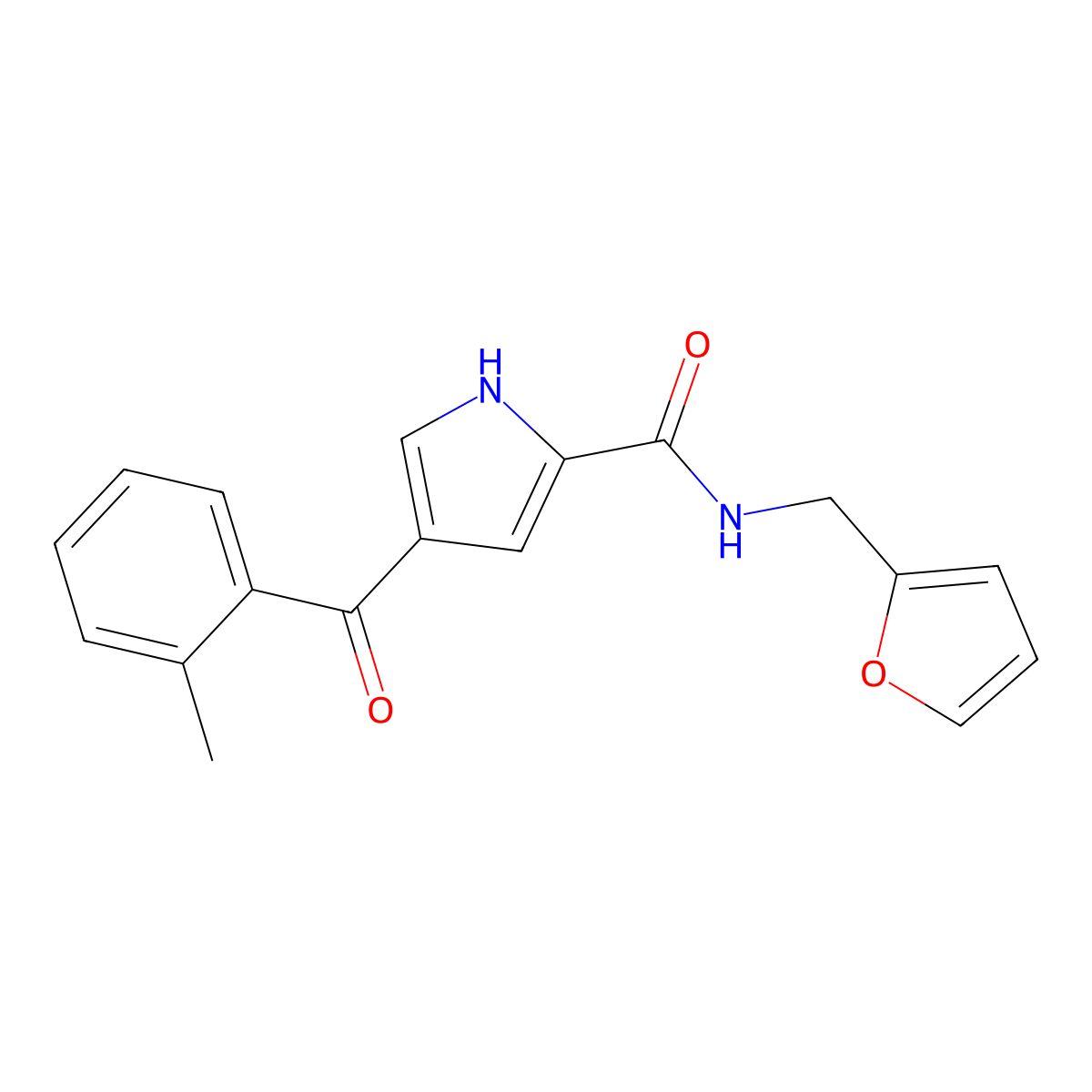 N-(furan-2-ylmethyl)-4-[(2-methylphenyl)carbonyl]-1H-pyrrole-2-carboxamide molecular structure, CAS 478249-26-2