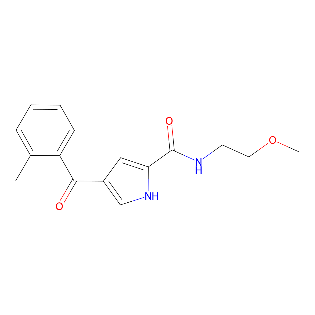 N-(2-methoxyethyl)-4-(2-methylbenzoyl)-1H-pyrrole-2-carboxamide molecular structure, CAS 478249-27-3