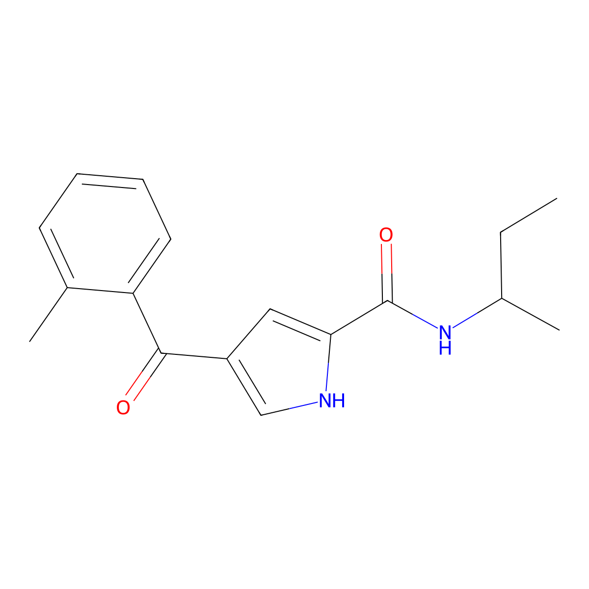 N-(sec-butyl)-4-(2-methylbenzoyl)-1H-pyrrole-2-carboxamide molecular structure, CAS 478249-28-4