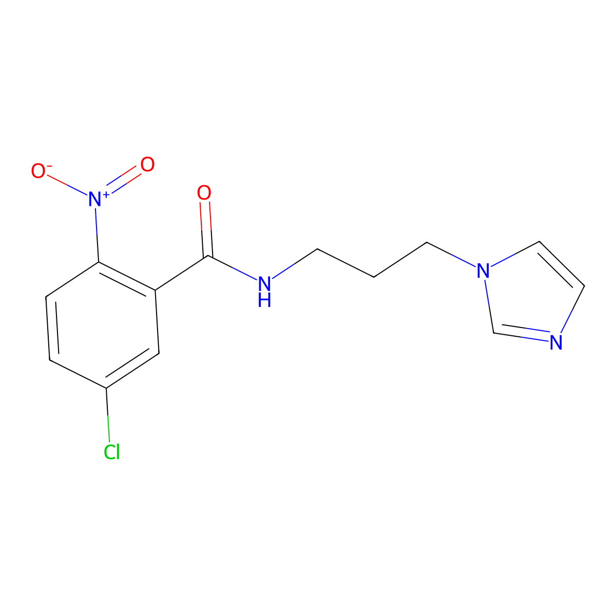 5-chloro-N-[3-(1H-imidazol-1-yl)propyl]-2-nitrobenzenecarboxamide molecular structure, CAS 478249-29-5